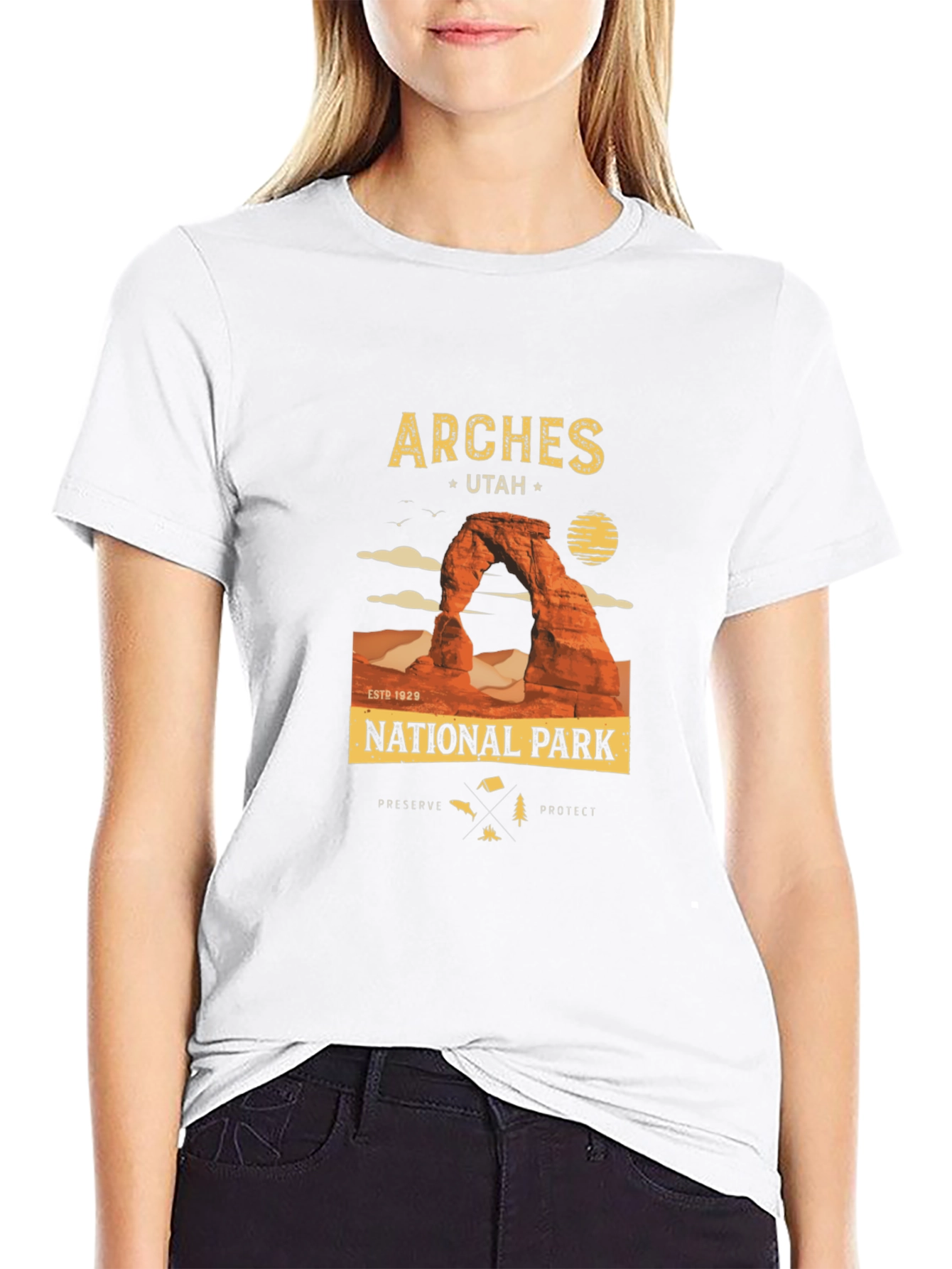 Black Arches National Park Black T-Shirt view 9