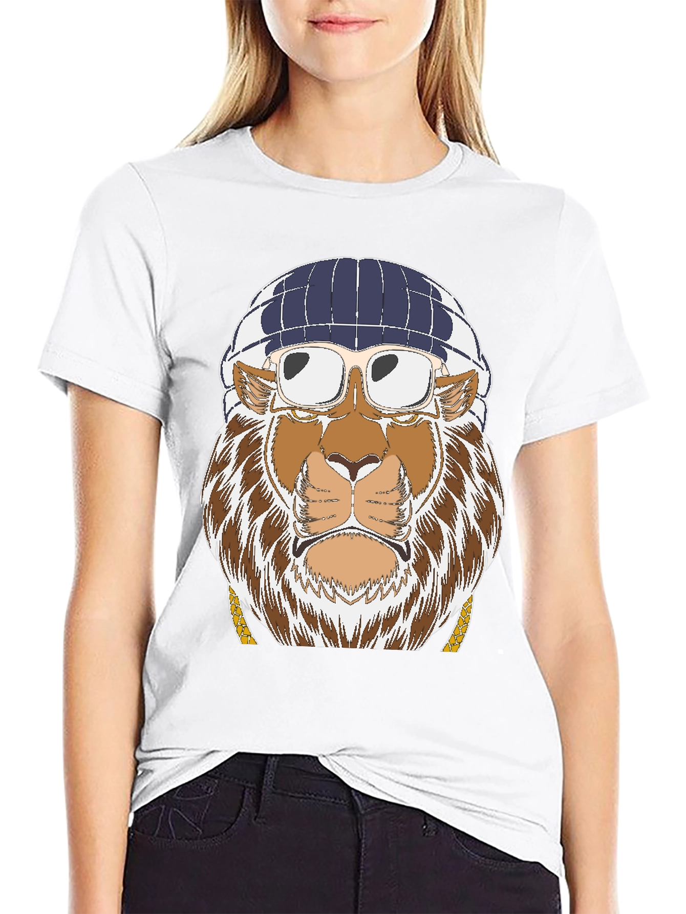 Black Cool Lion Graphic T-Shirt - Streetwear Style view 9