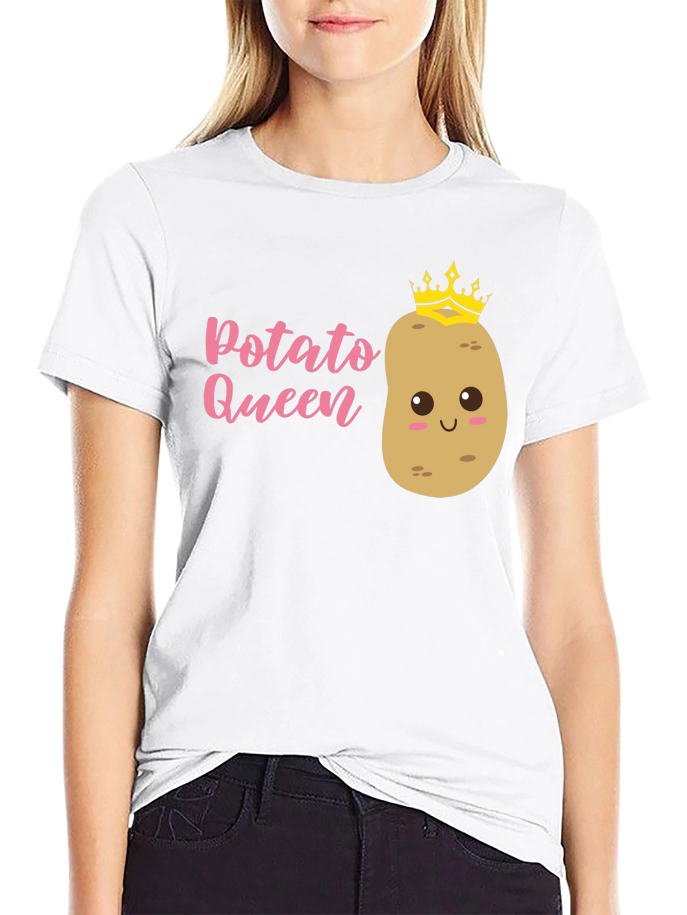 Black Potato Queen Graphic T-Shirt - Funny Novelty Tee view 9