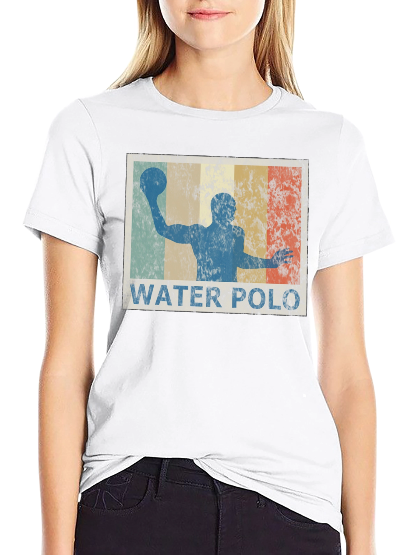 Black Vintage Water Polo T-Shirt - Retro Style Tee view 9