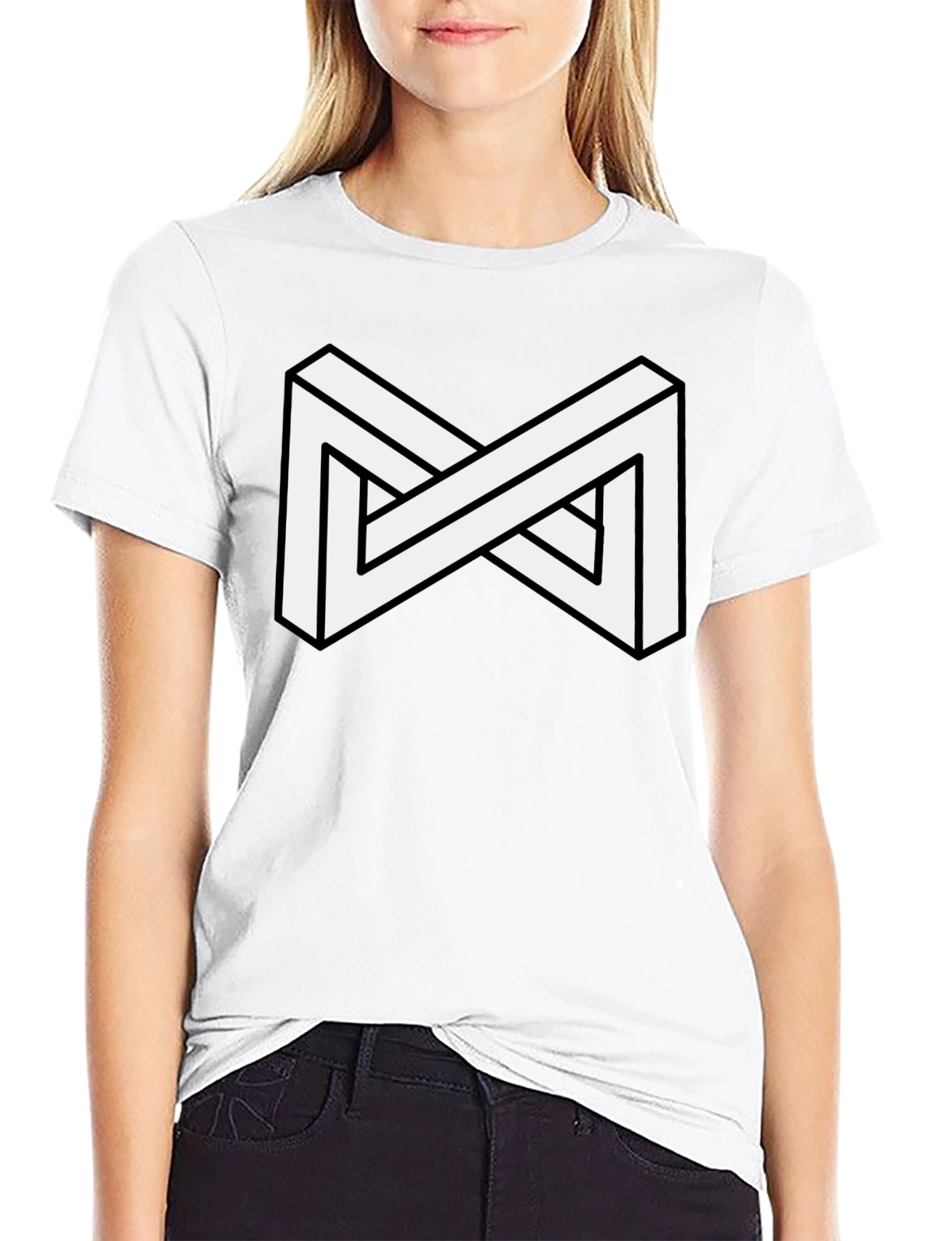 Impossible Shape Black T-Shirt - Optical Illusion Tee - 9
