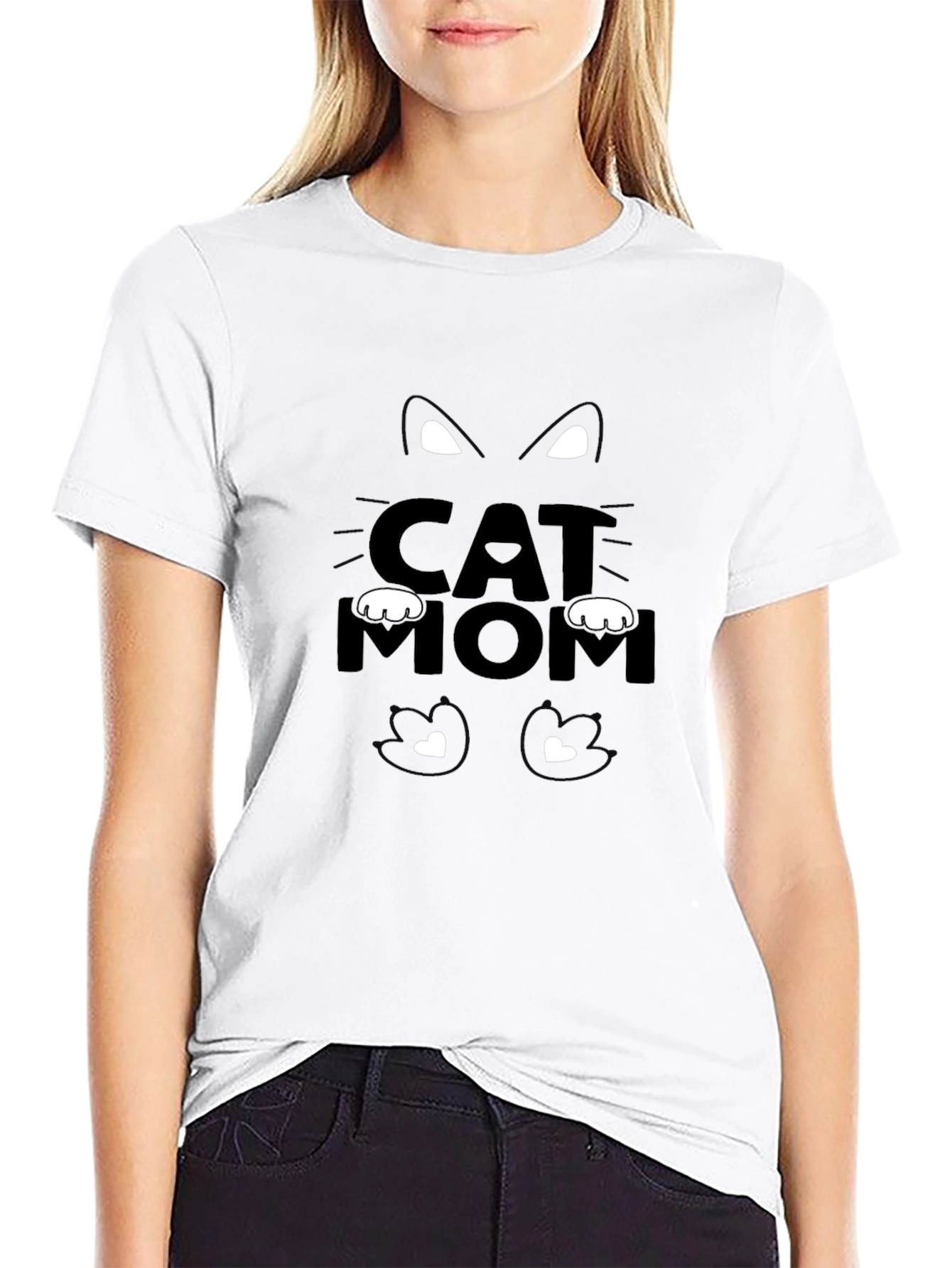 Black Cat Mom Black T-Shirt view 9