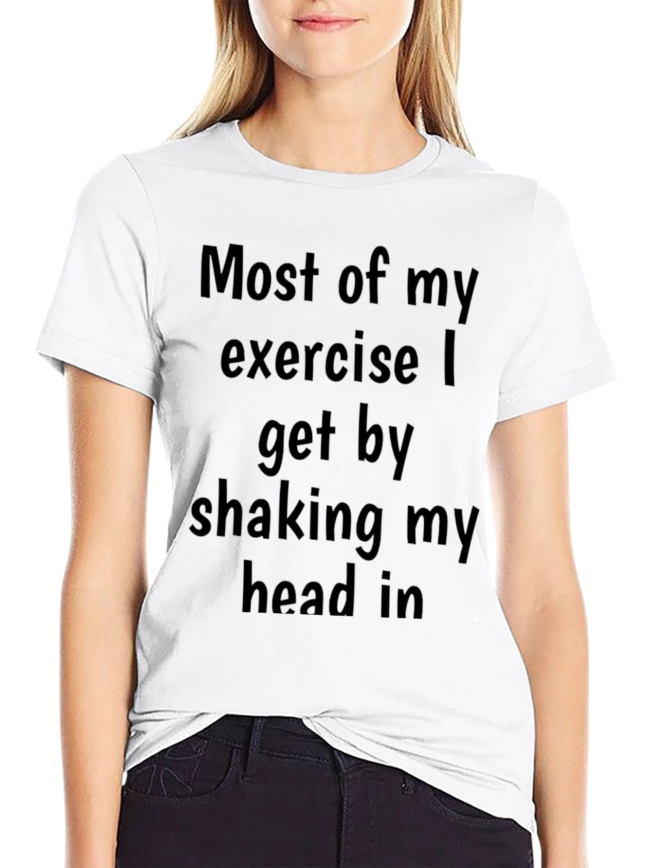 Black Funny Exercise T-Shirt - Shaking My Head view 9