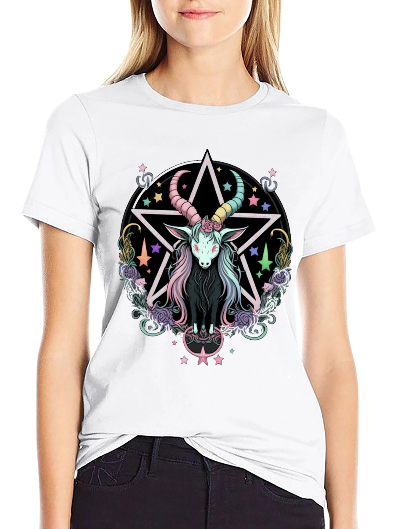 Black Pastel Goth Goat T-Shirt view 9