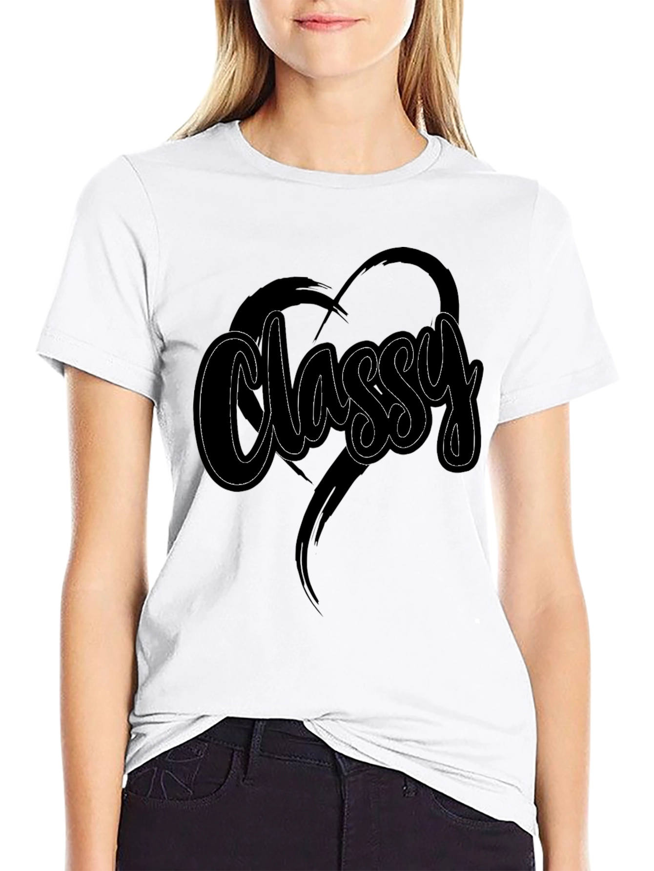 Black Classy Heart Tee - Stylish Men's Black T-Shirt view 9