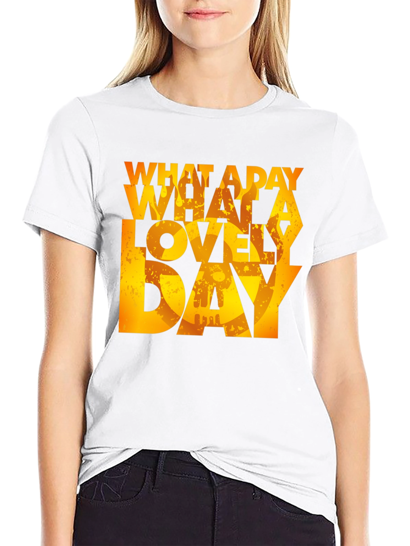 Black What a Lovely Day T-Shirt - Black Graphic Tee view 9