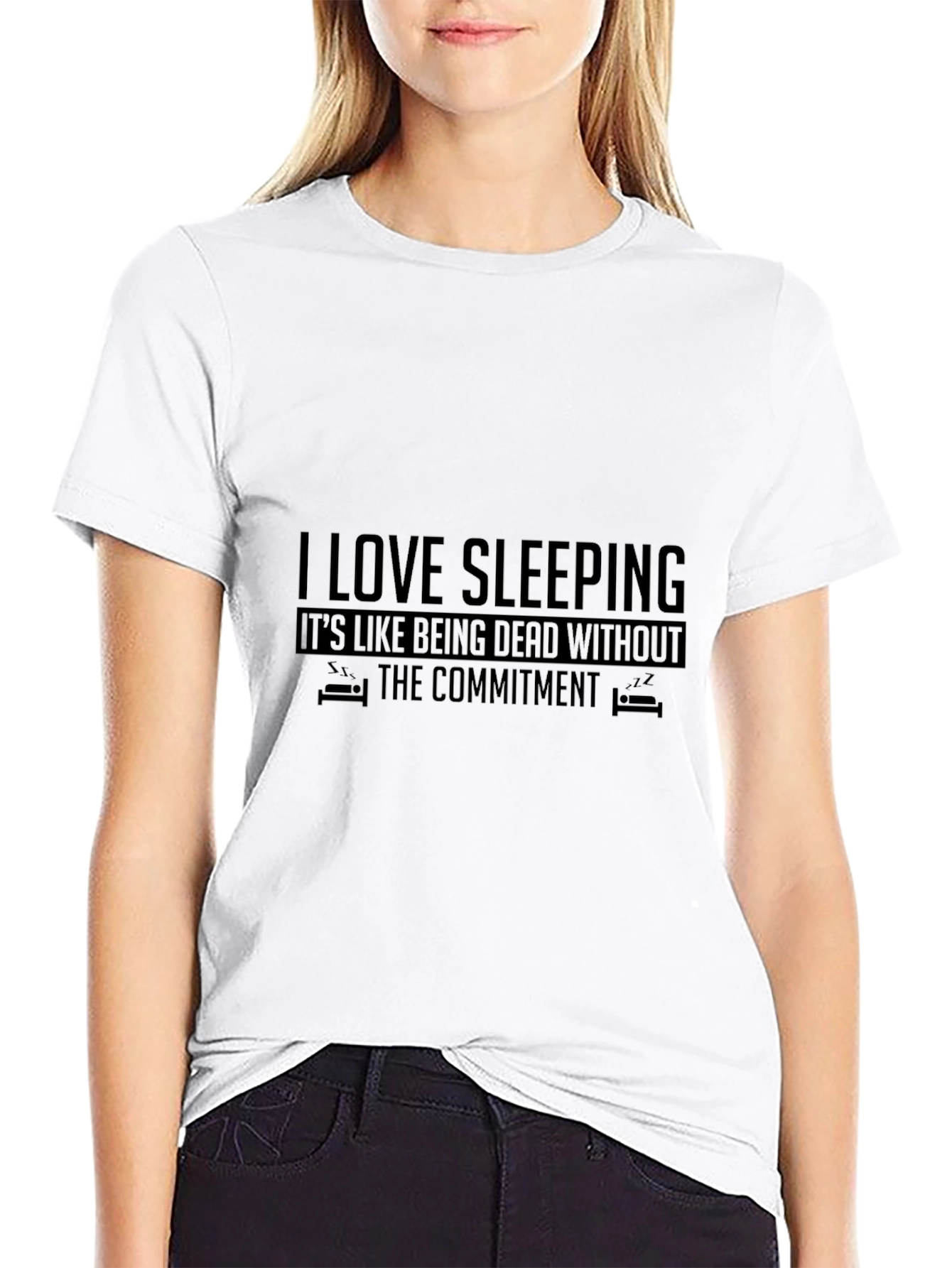 Black I Love Sleeping Graphic Tee - Comfortable & Funny view 9