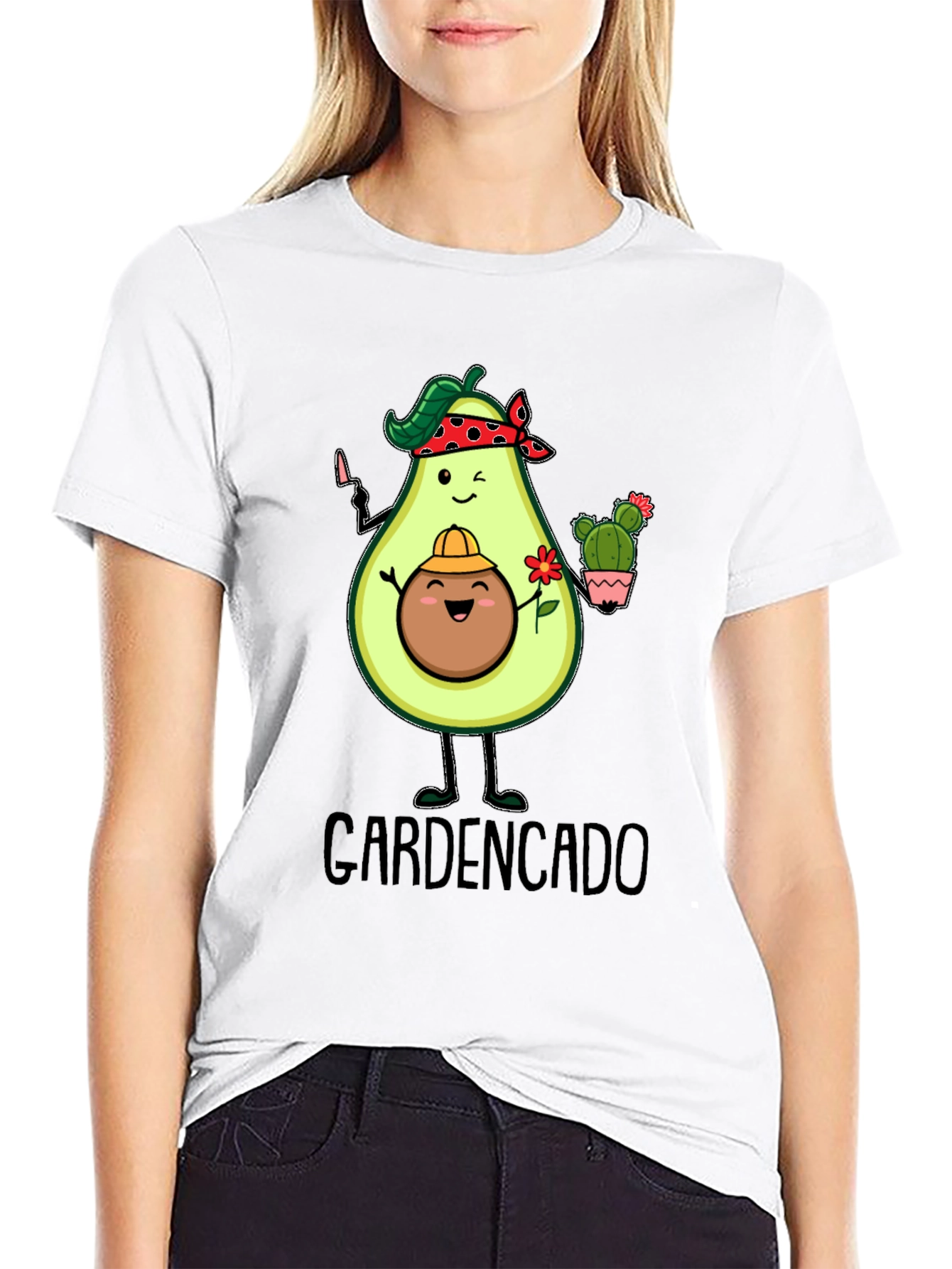 Black Gardencado Funny Avocado Gardener Black T-Shirt view 9