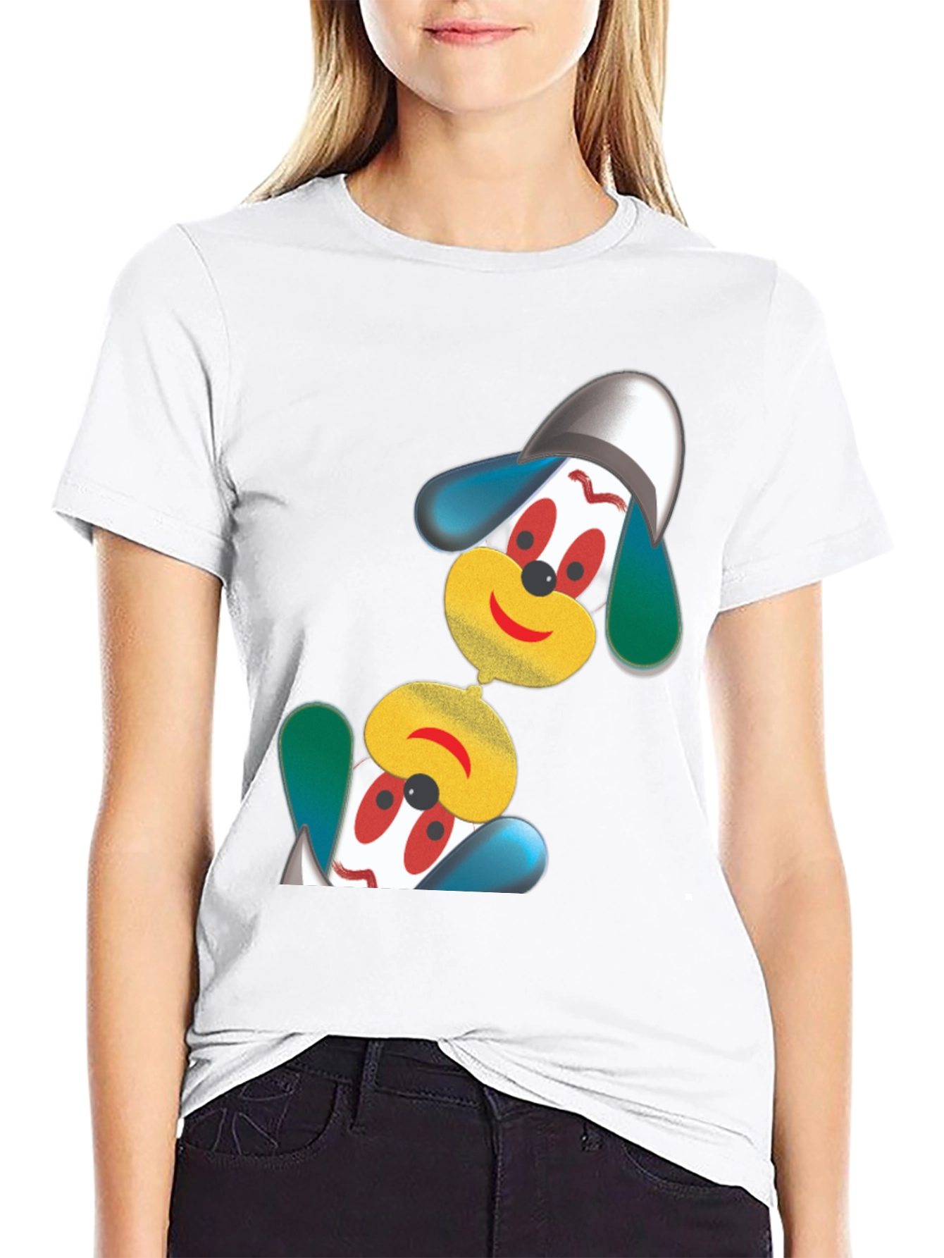 Black Fun Cartoon Character Black T-Shirt view 9