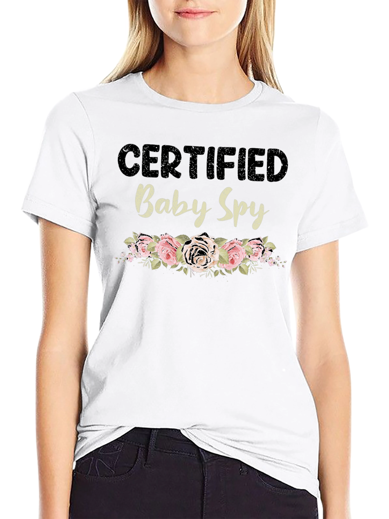 Black Certified Baby Spy Floral Graphic Tee view 9
