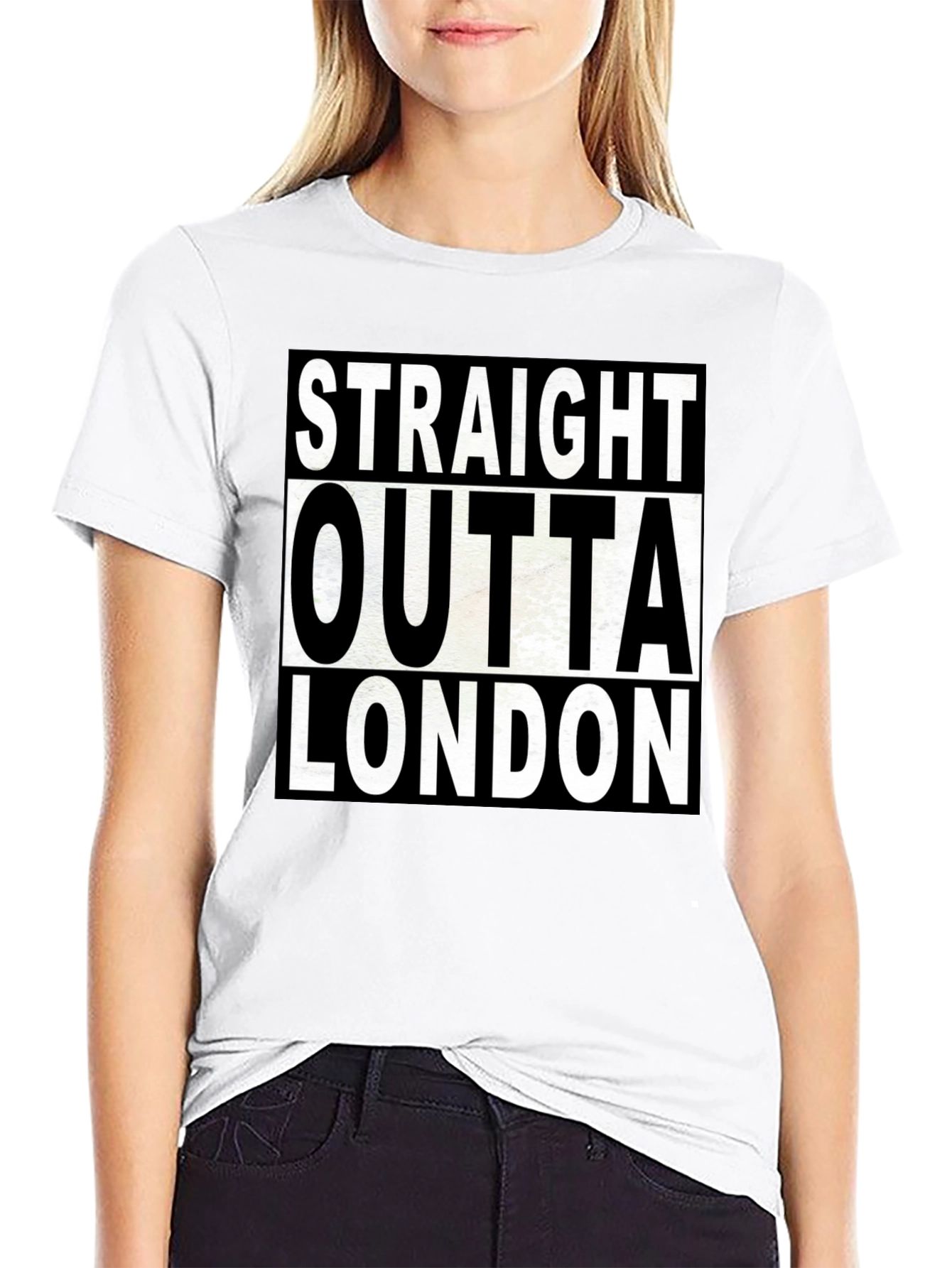 Black Straight Outta London T-Shirt view 9