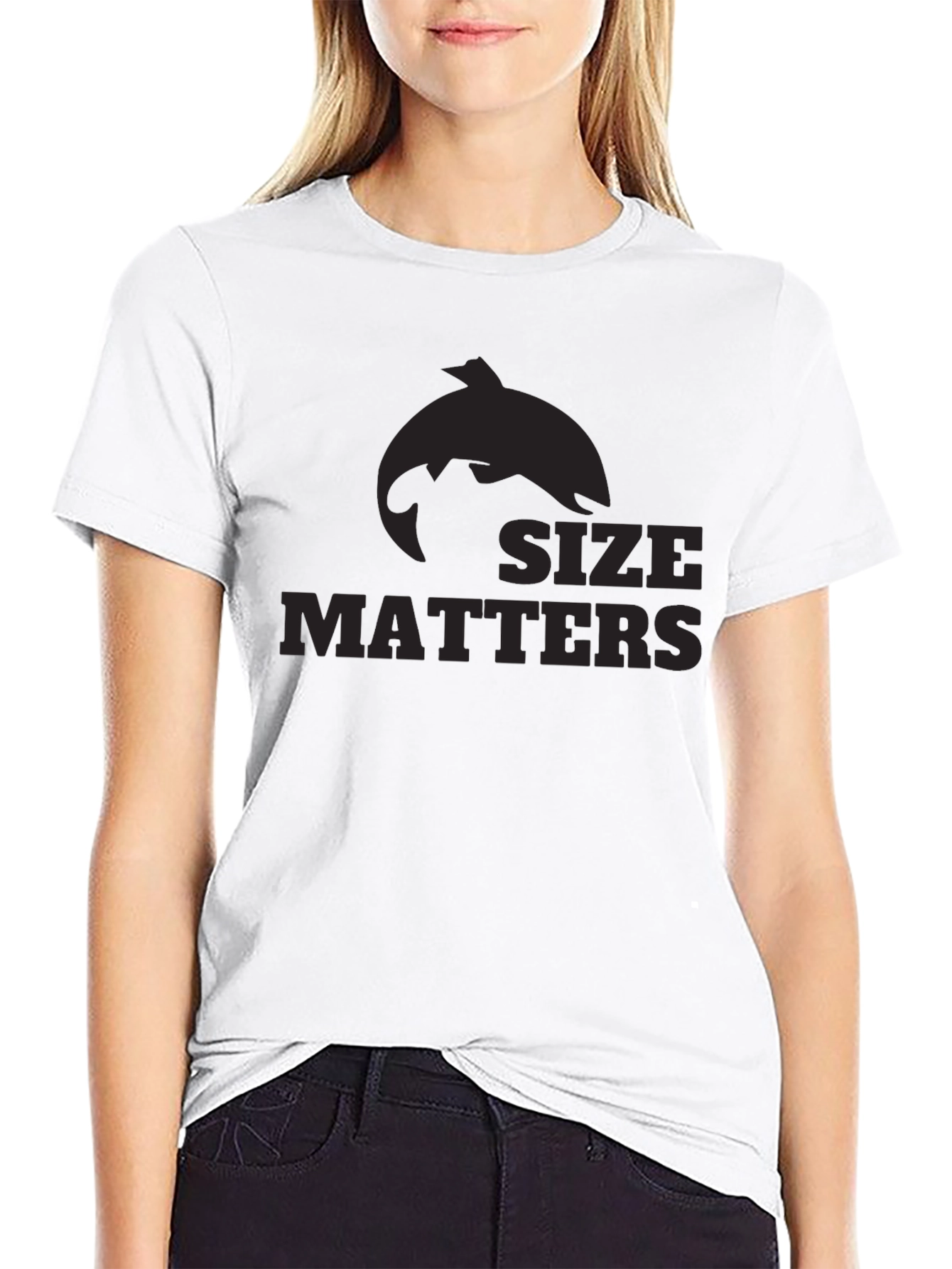 Black Size Matters Funny T-Shirt view 9