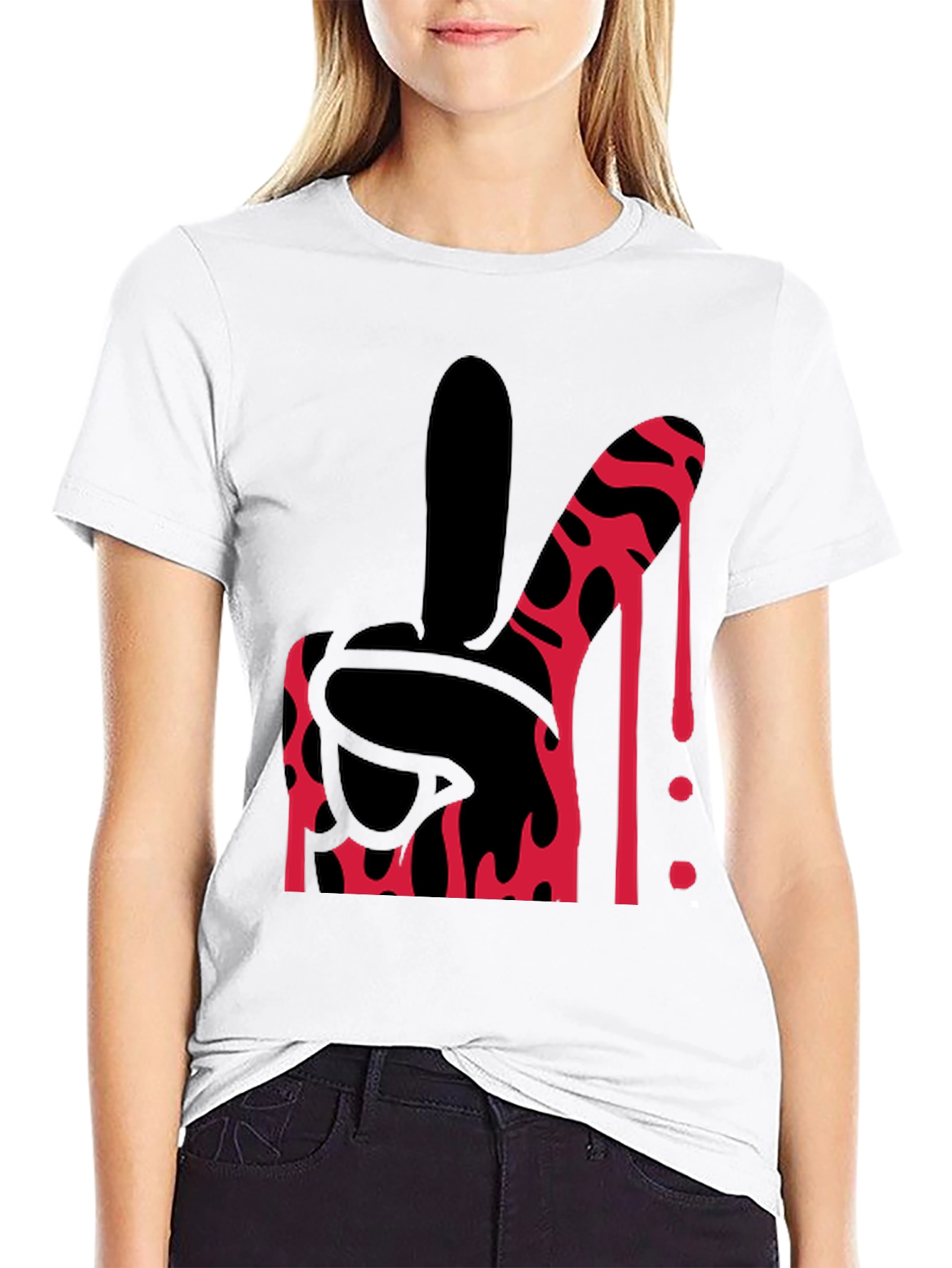 Bloody Middle Finger Graphic Tee - Bold Statement Shirt - 9