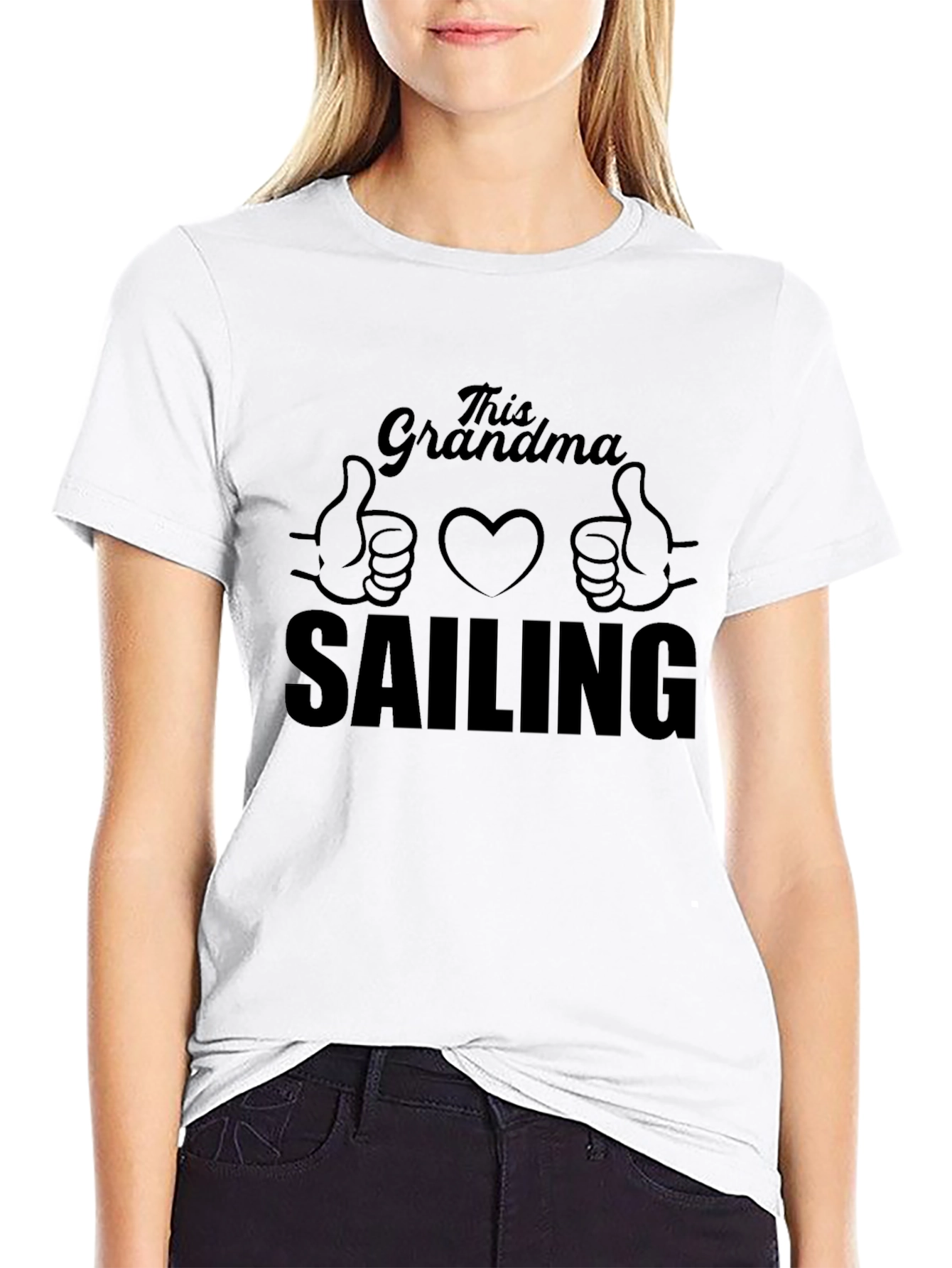 Black This Grandma Sailing T-Shirt - Black, Comfortable Fit view 9