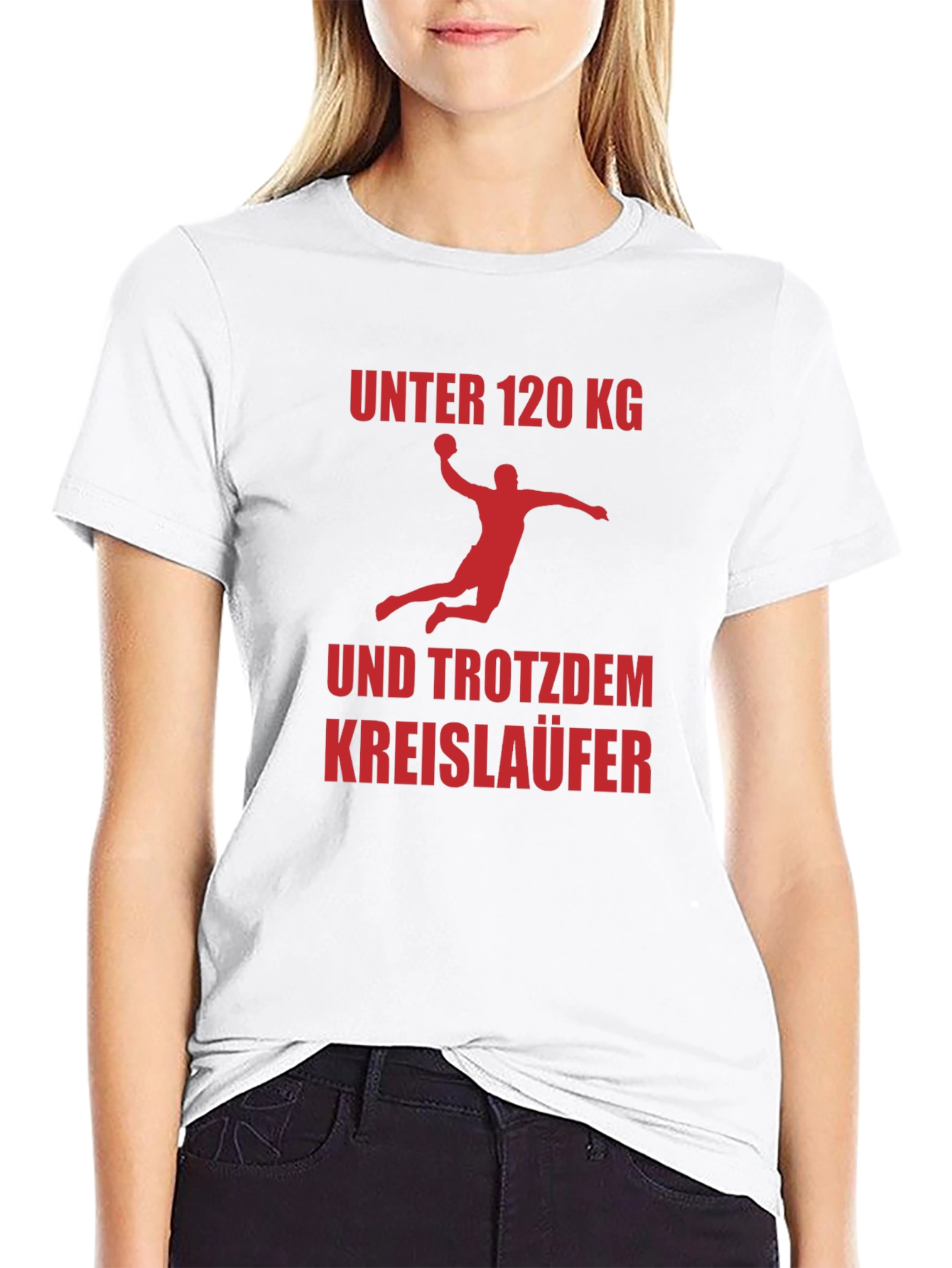 Black Handball Player Under 120 KG T-Shirt view 9