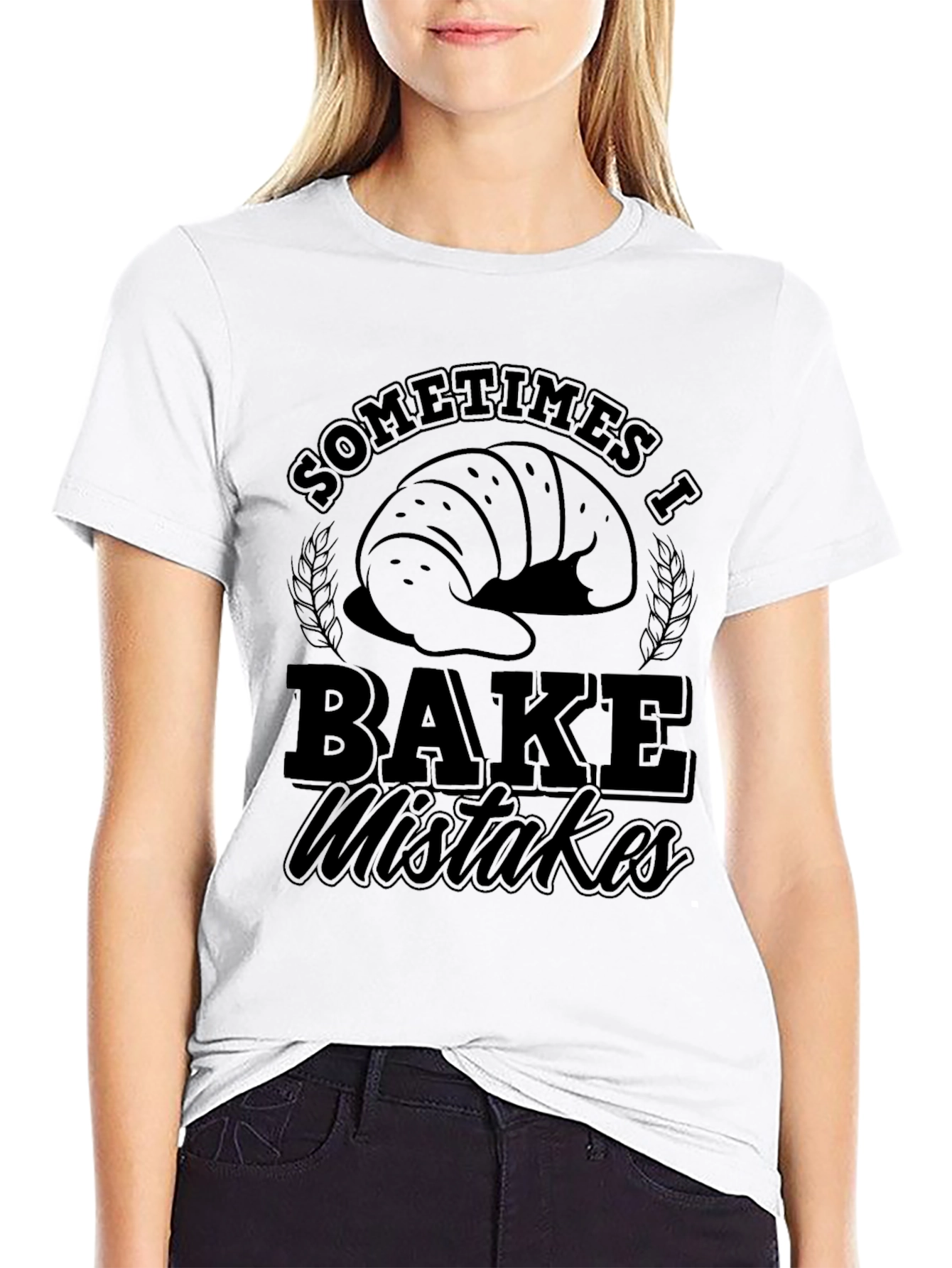Black Funny Baking T-Shirt - Sometimes I Bake Mistakes view 9