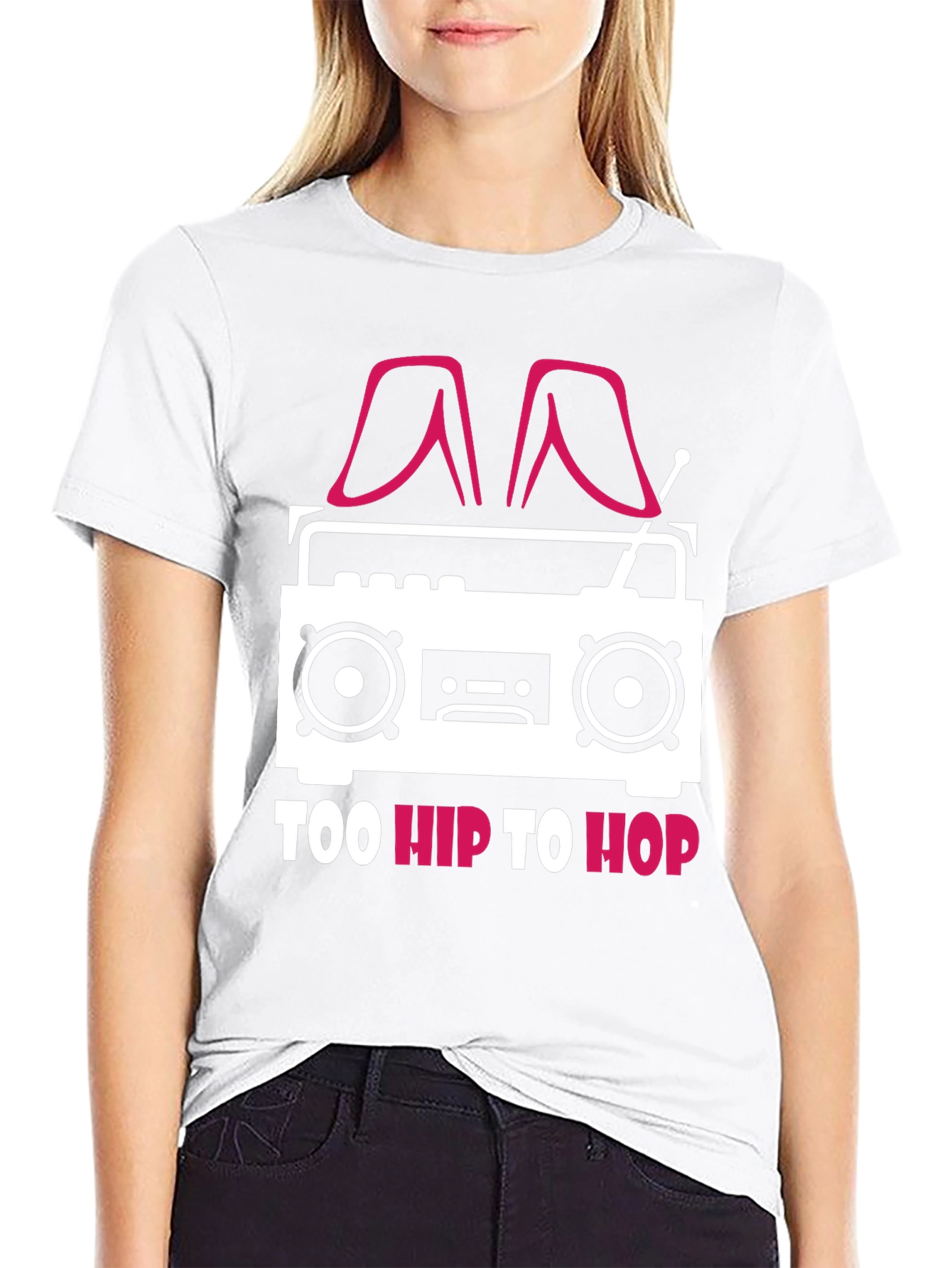 Black Too Hip To Hop T-Shirt - Novelty Graphic Tee view 9