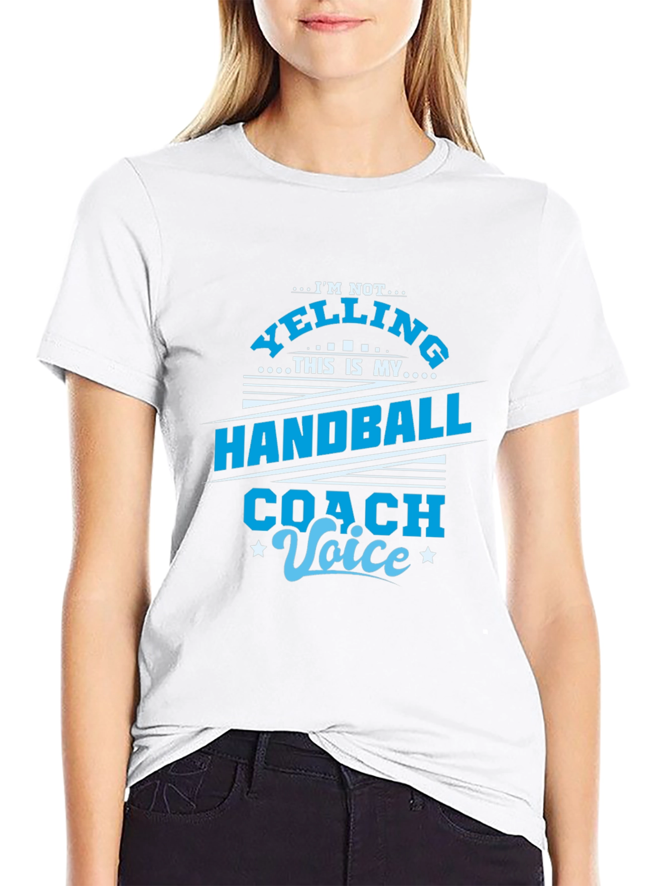 Black Handball Coach Voice T-Shirt - Funny Sports Tee view 9