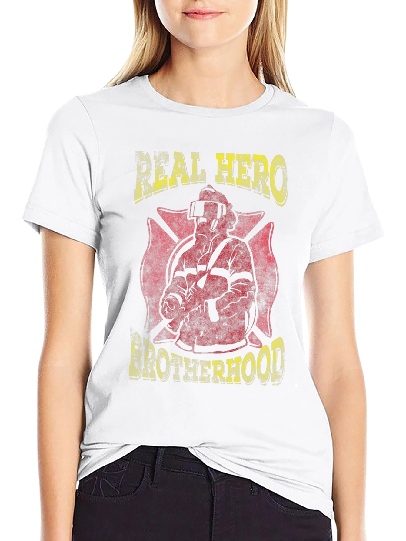 Black Real Hero Brotherhood Graphic T-Shirt view 9