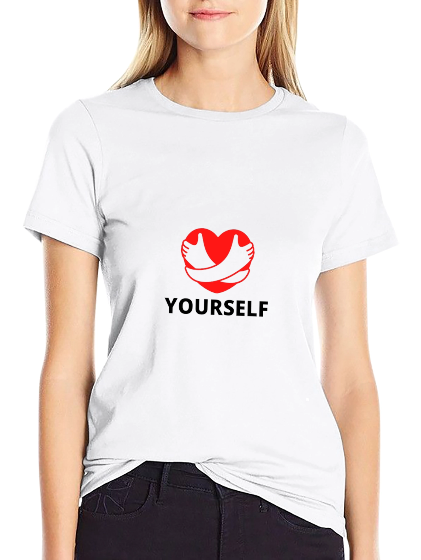 Black Love Yourself Graphic T-Shirt - Black Cotton Tee view 9