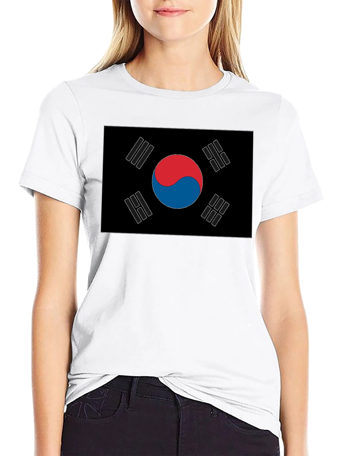 Black South Korea Flag Graphic T-Shirt view 9