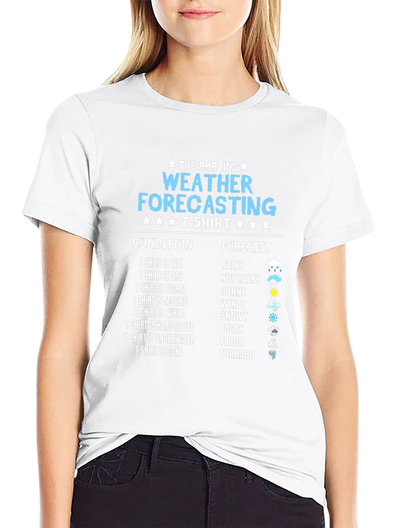 Black Amazing Weather Forecasting T-Shirt view 9