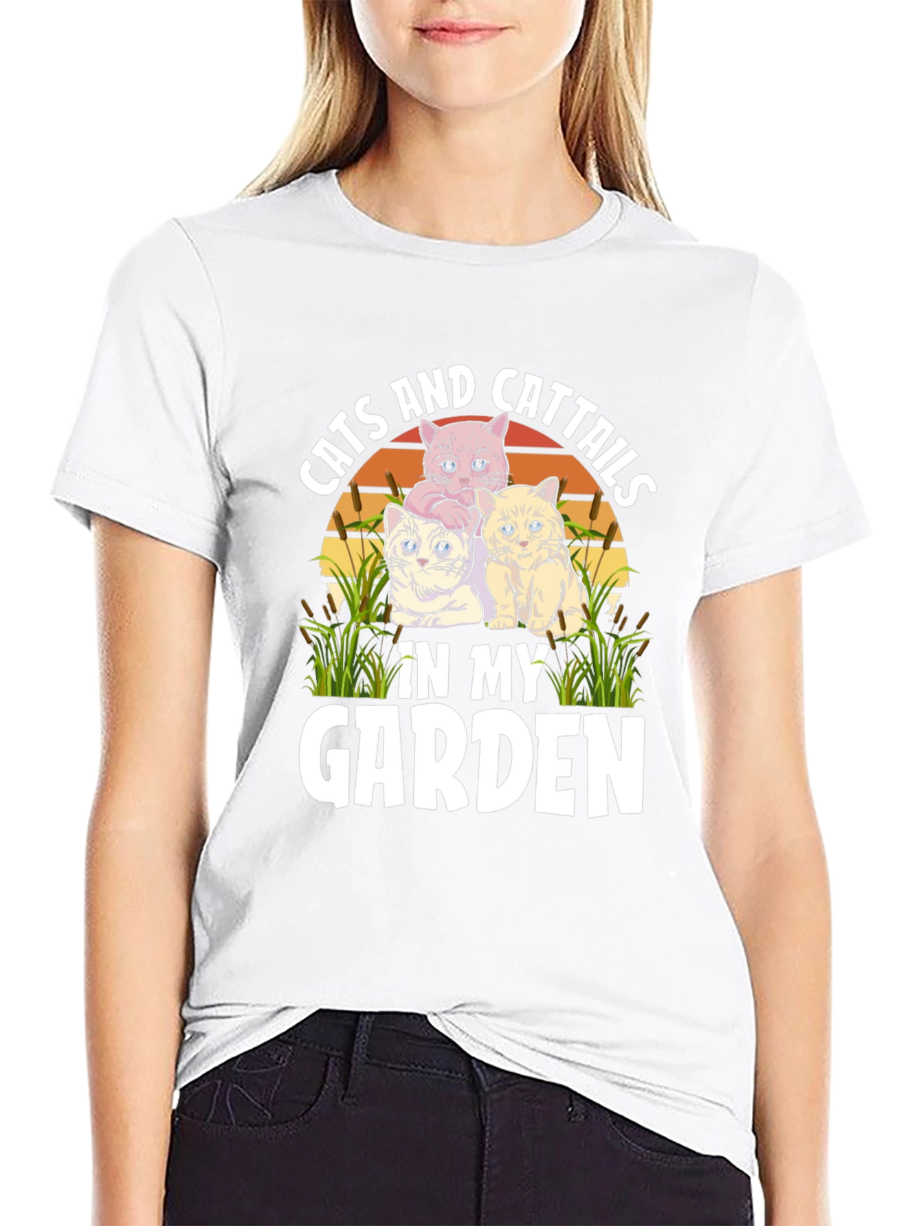 Cats and Cattails in my Garden T-Shirt - 9