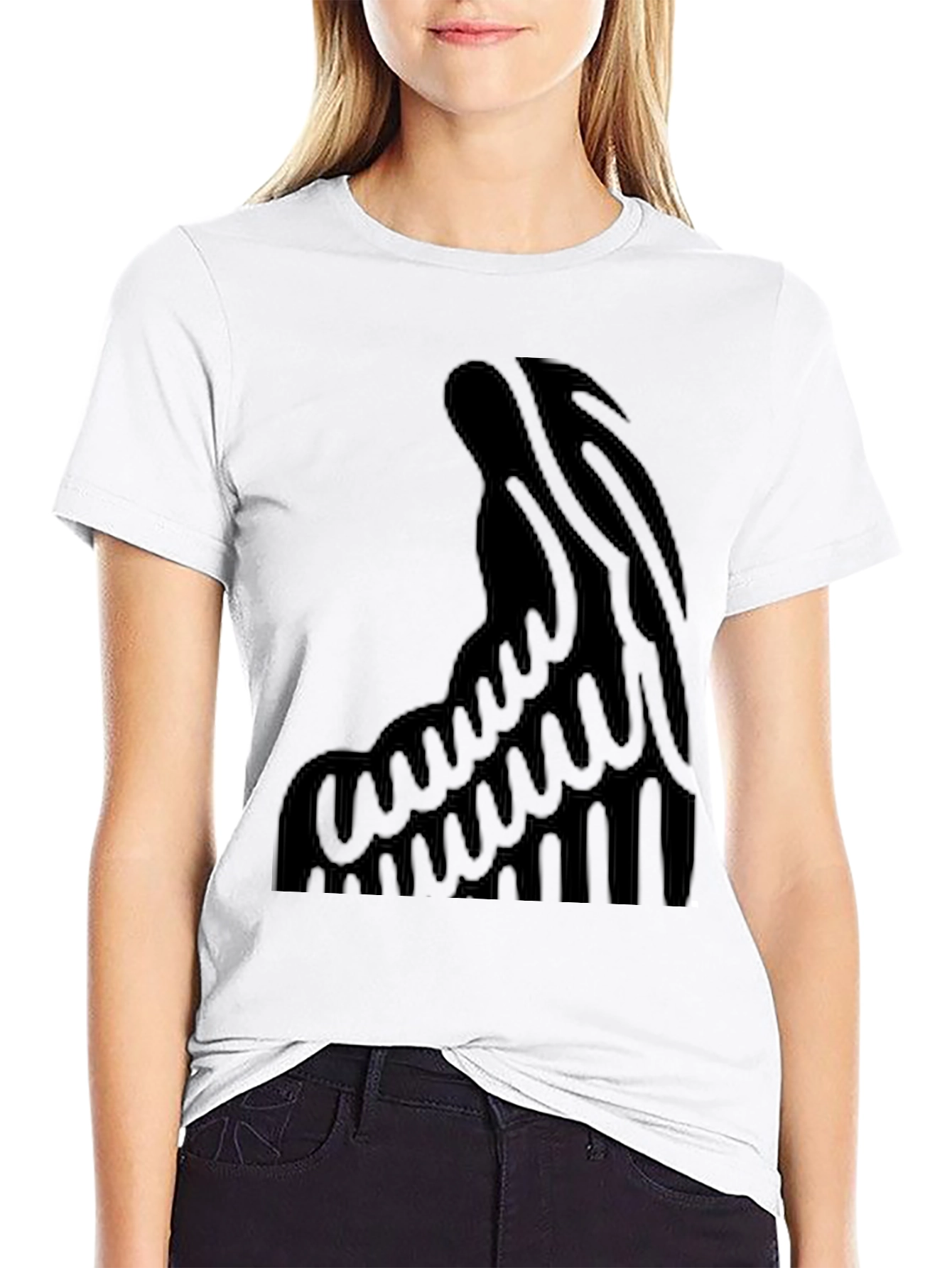 Black Black Graphic Tee - Abstract Design view 9