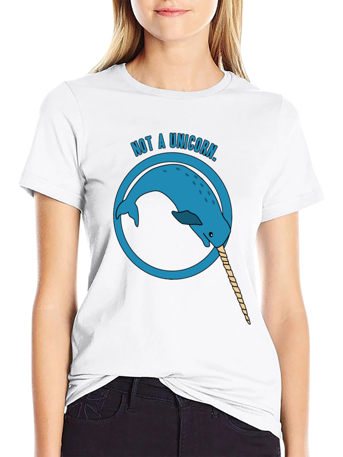 Black Not a Unicorn - Narwhal Graphic Tee - Men's Black T-Shirt view 9