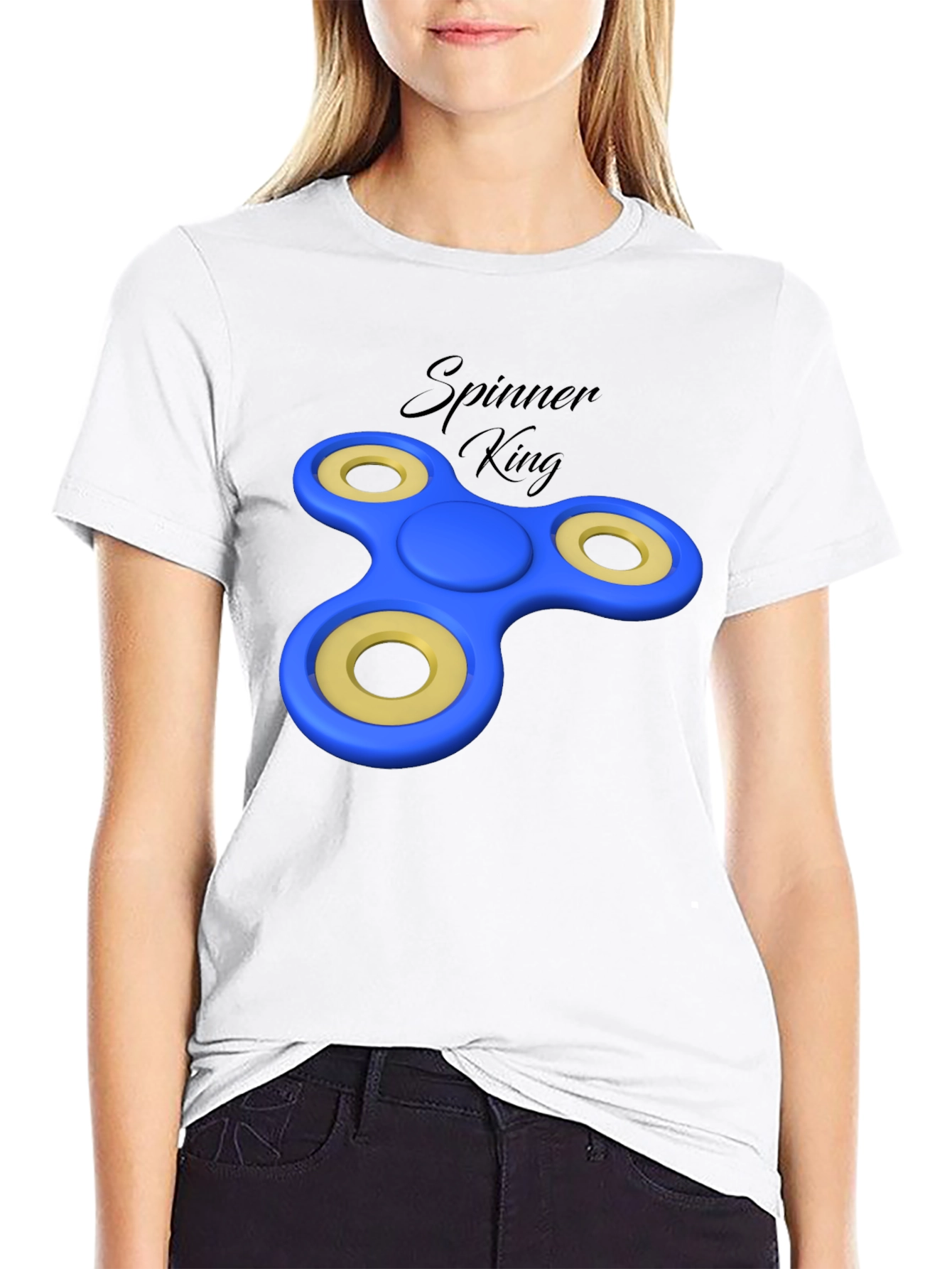 Spinner King Black Graphic Tee - Fun Design - 9