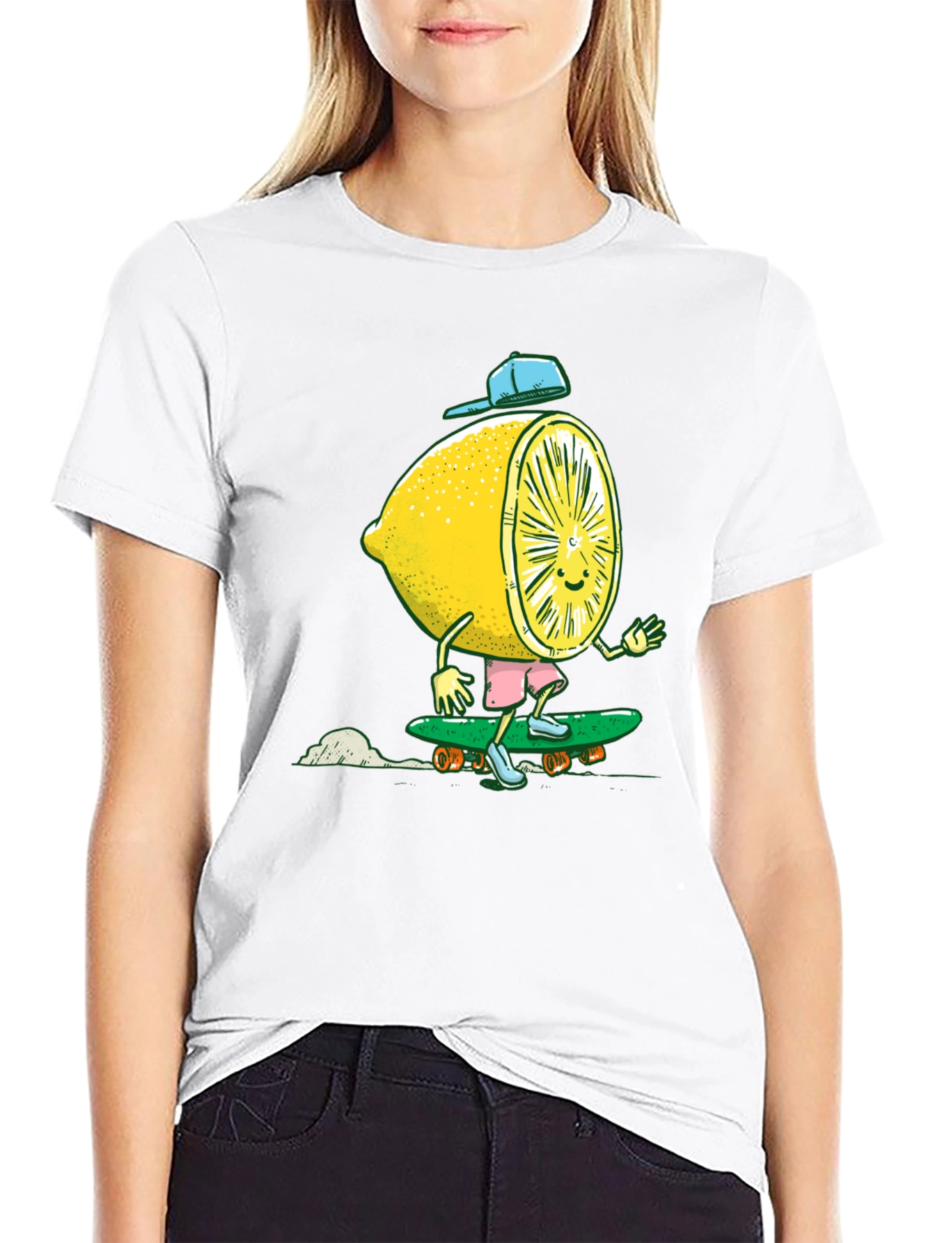 Black Lemon Skateboarder Graphic Tee - Cool Summer Style view 9