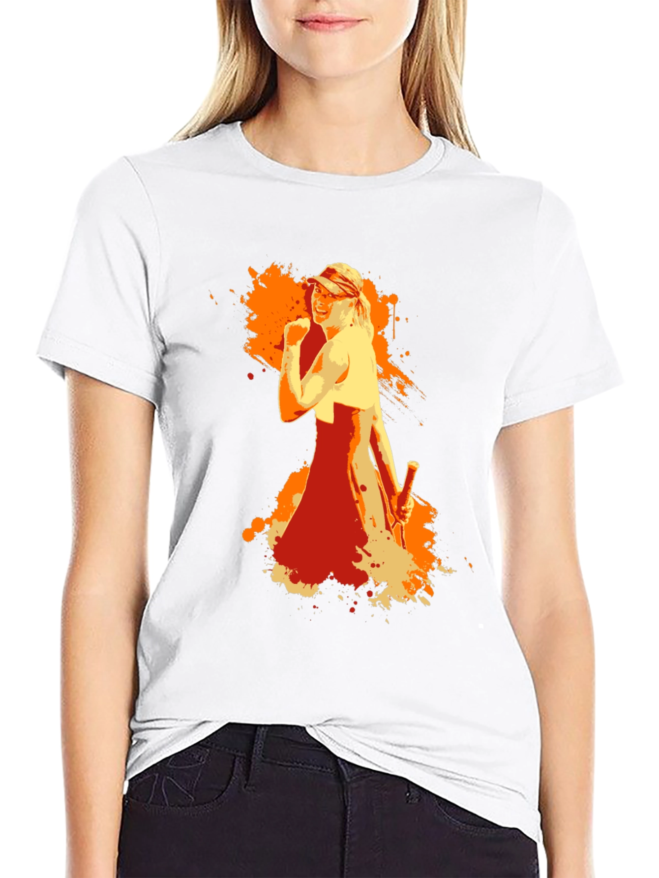 Black Tennis Star Graphic Tee - Sporty Style view 9