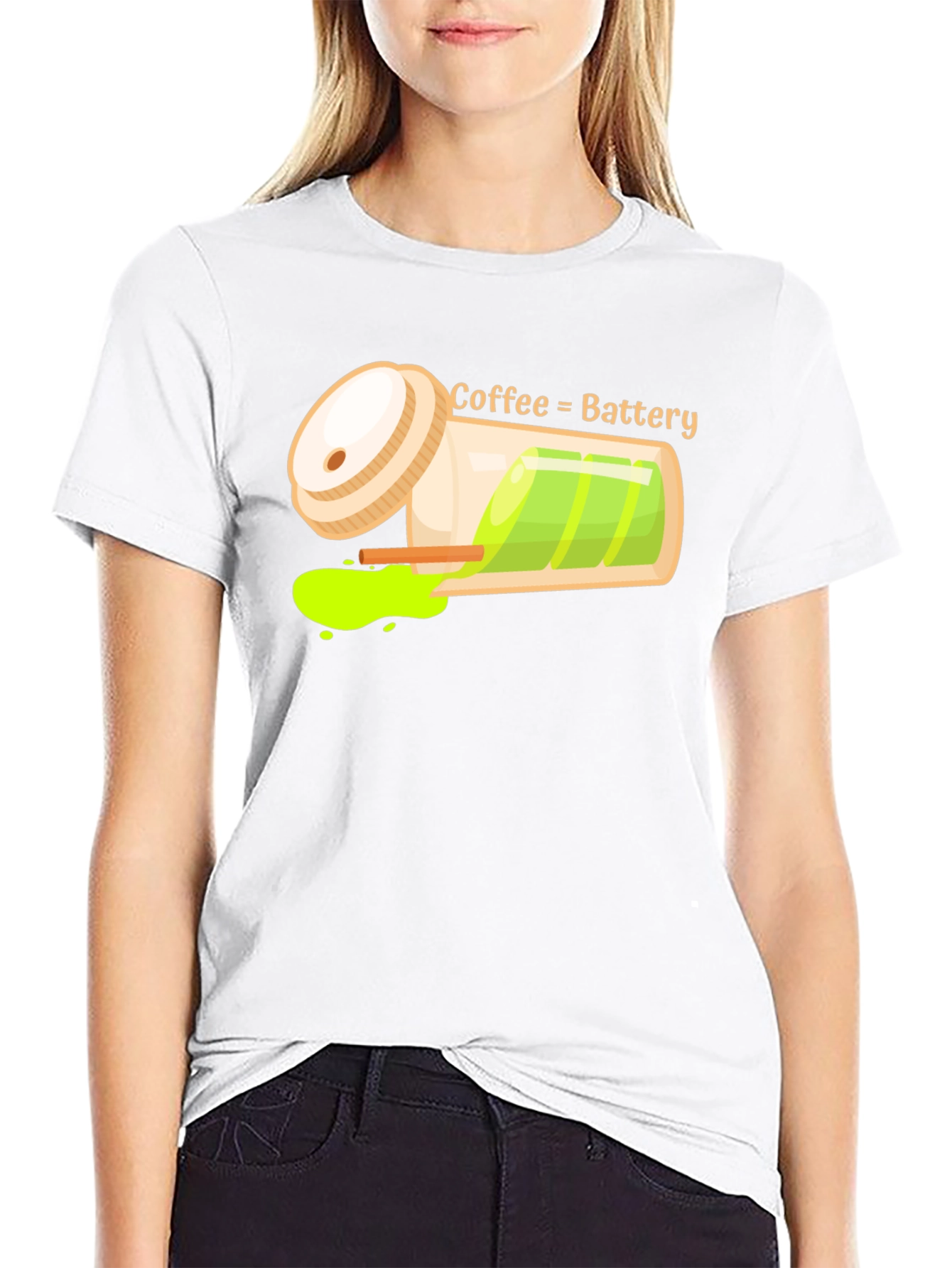 Black Coffee Battery Graphic T-Shirt - Recharge Your Day! view 9