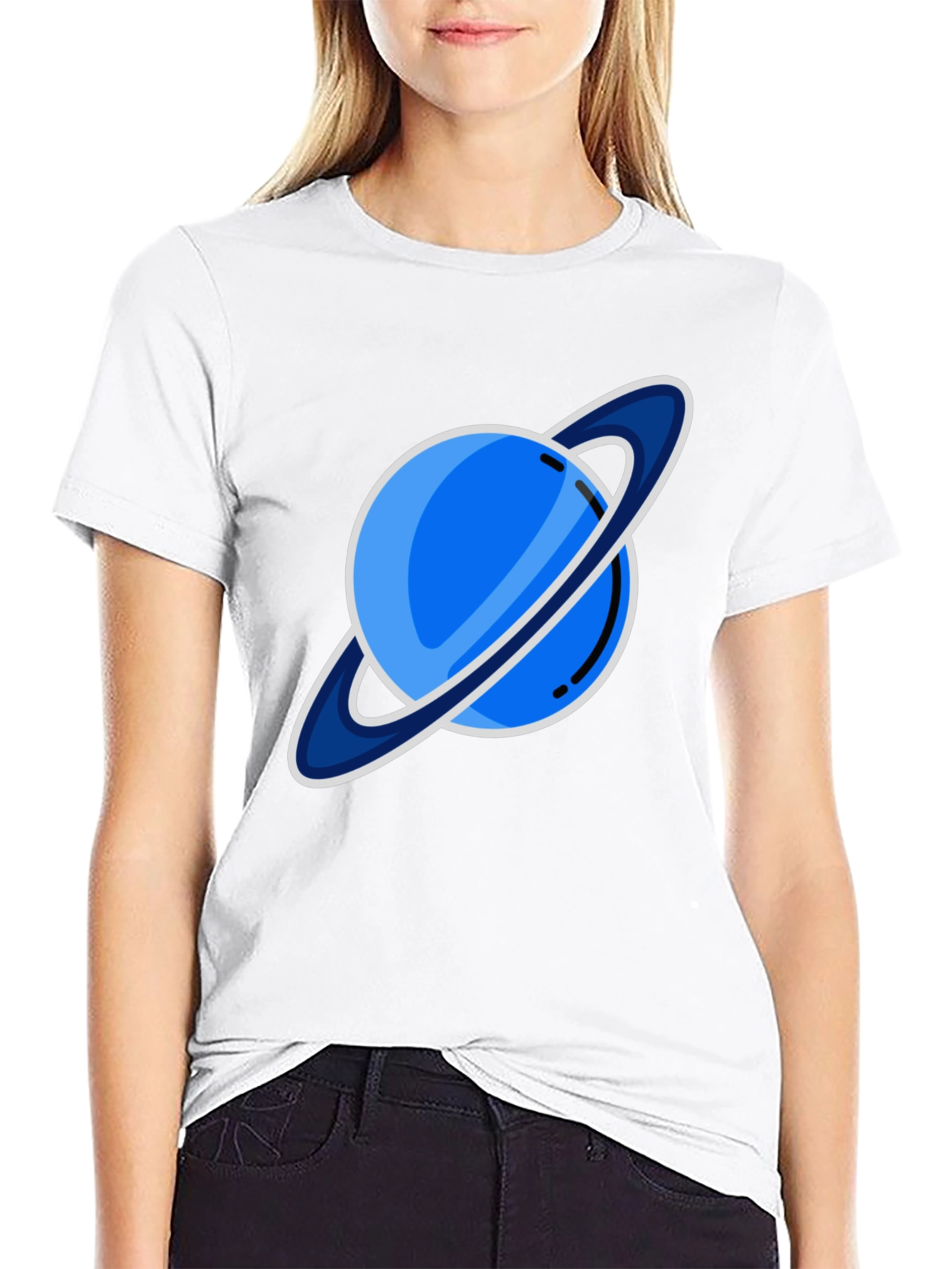 Black Saturn Graphic T-Shirt - Black view 9