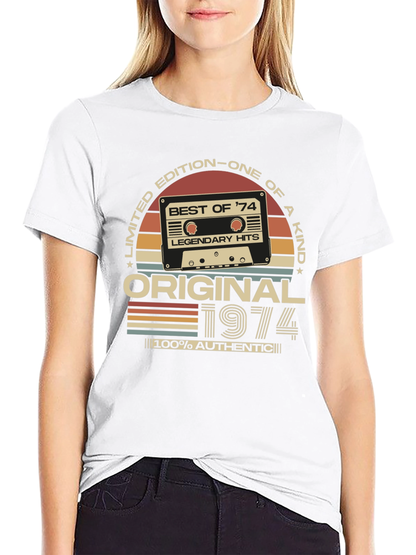 Black Vintage 1974 Birthday T-Shirt - Limited Edition view 9