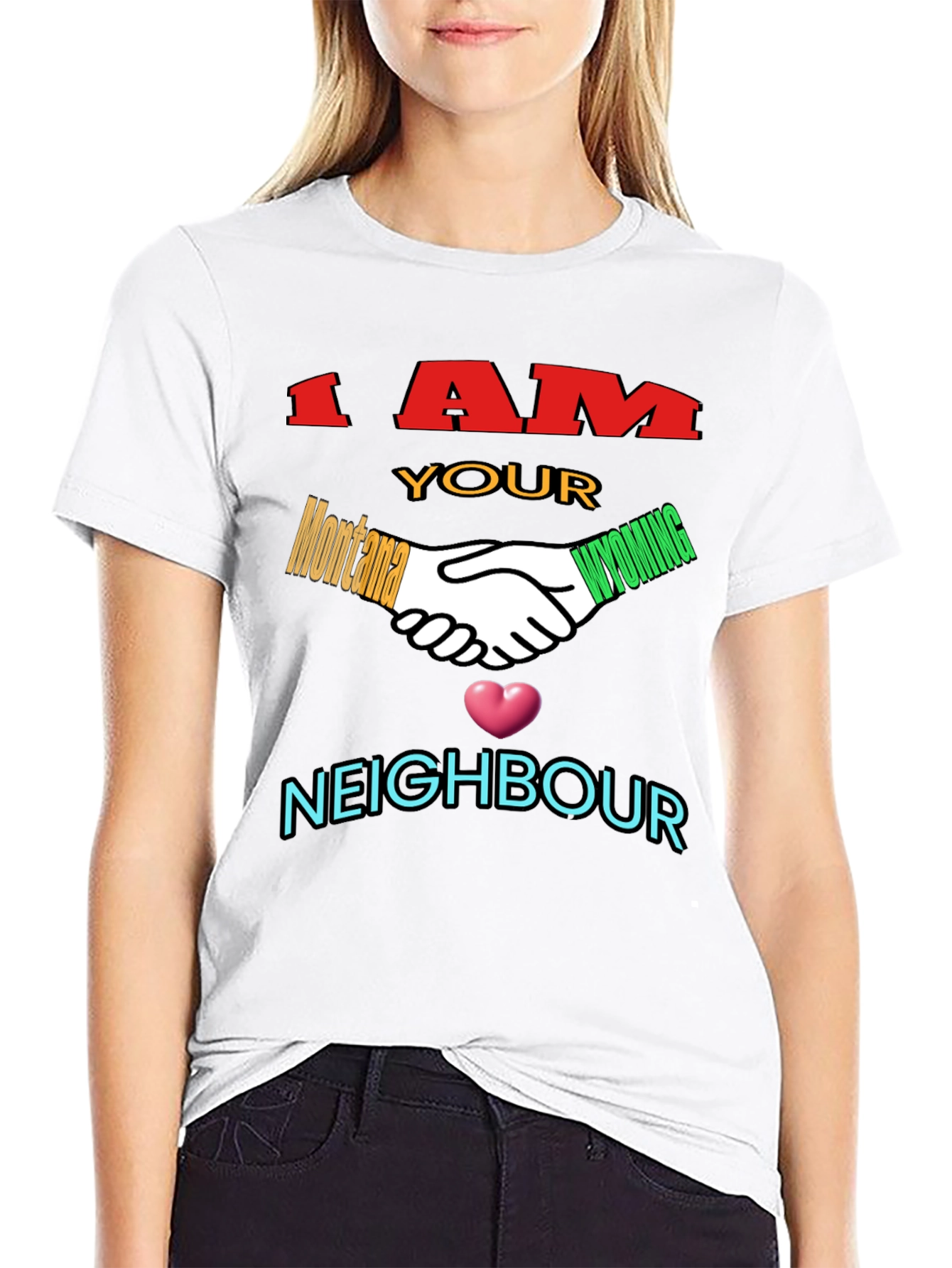 Black I Am Your Neighbour T-Shirt view 9