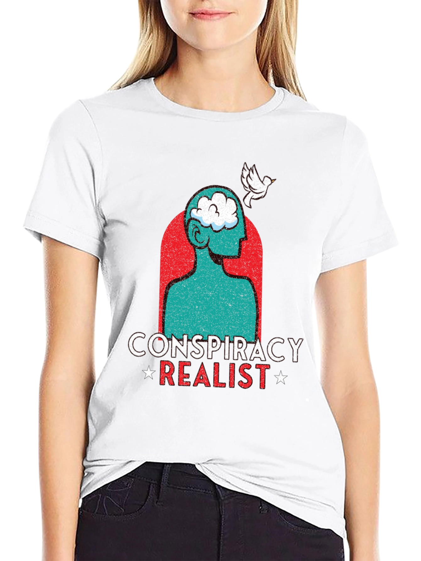 Black Conspiracy Realist T-Shirt view 9
