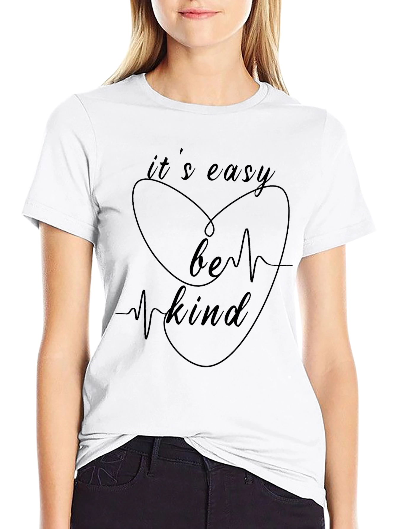 Black It's Easy Be Kind Graphic Tee - Black view 9
