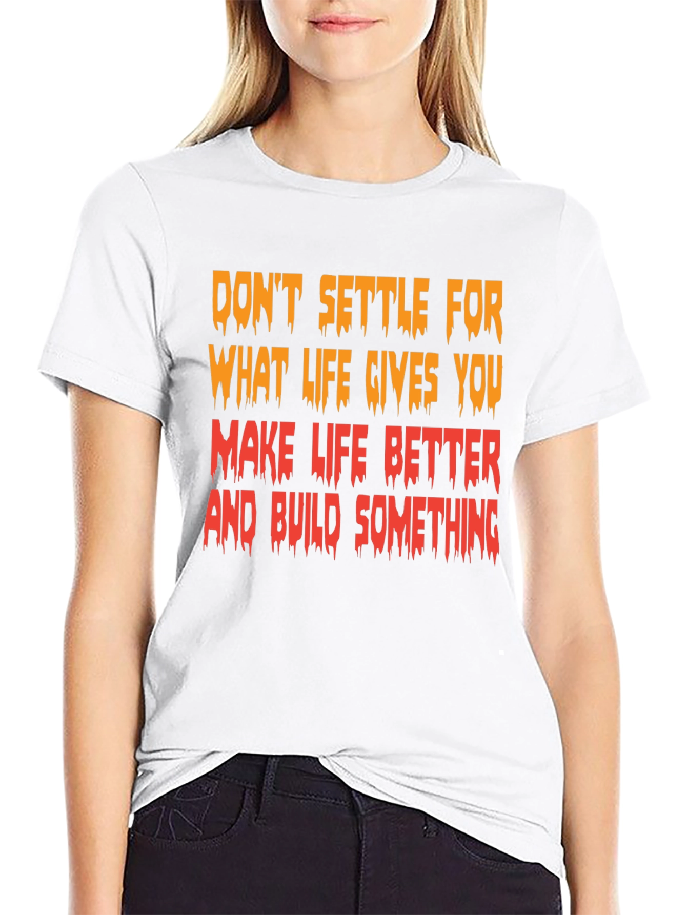 Black Motivational Graphic T-Shirt - "Make Life Better" view 9