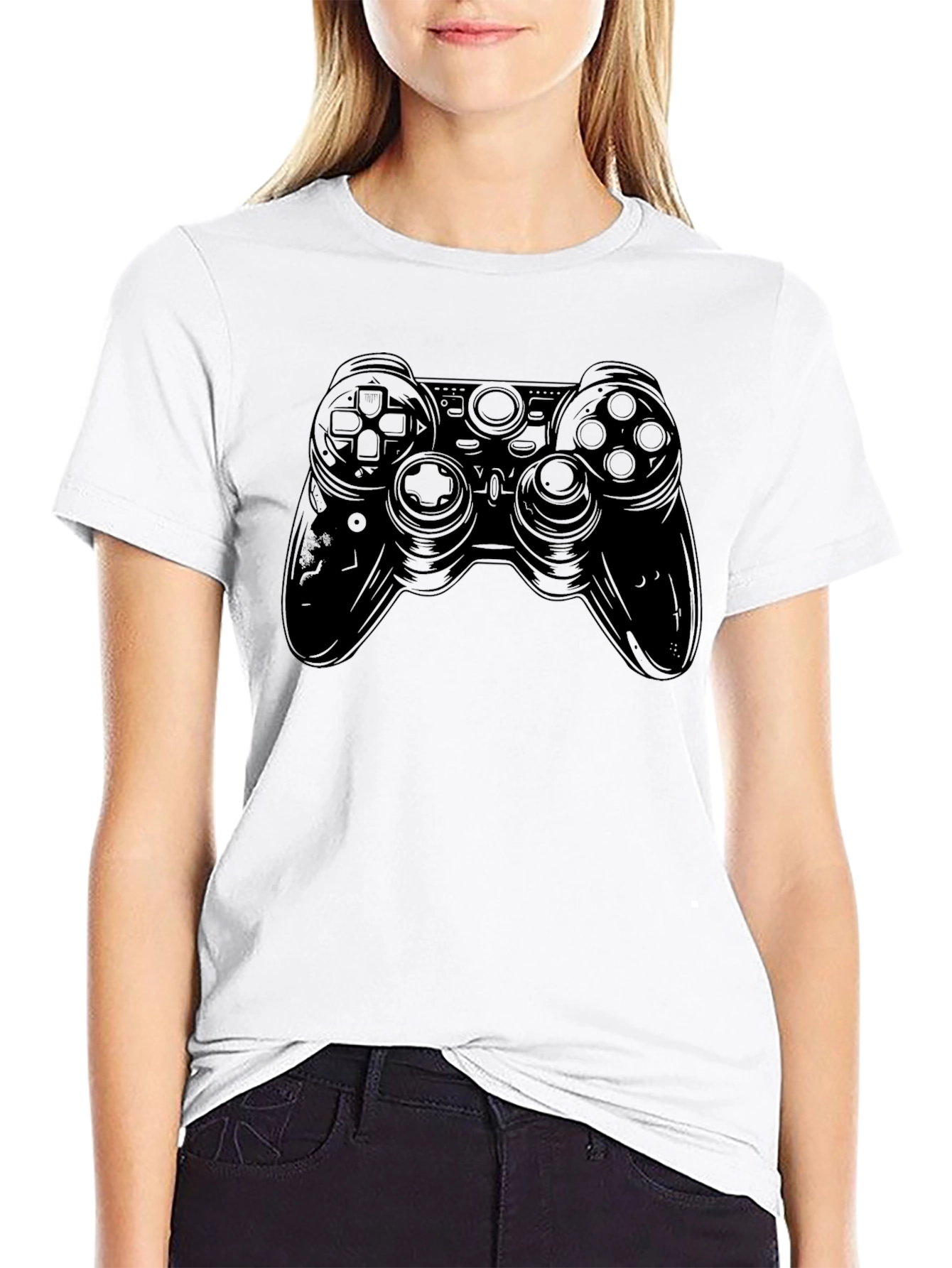 Black Gaming Controller Graphic Tee - Black view 9