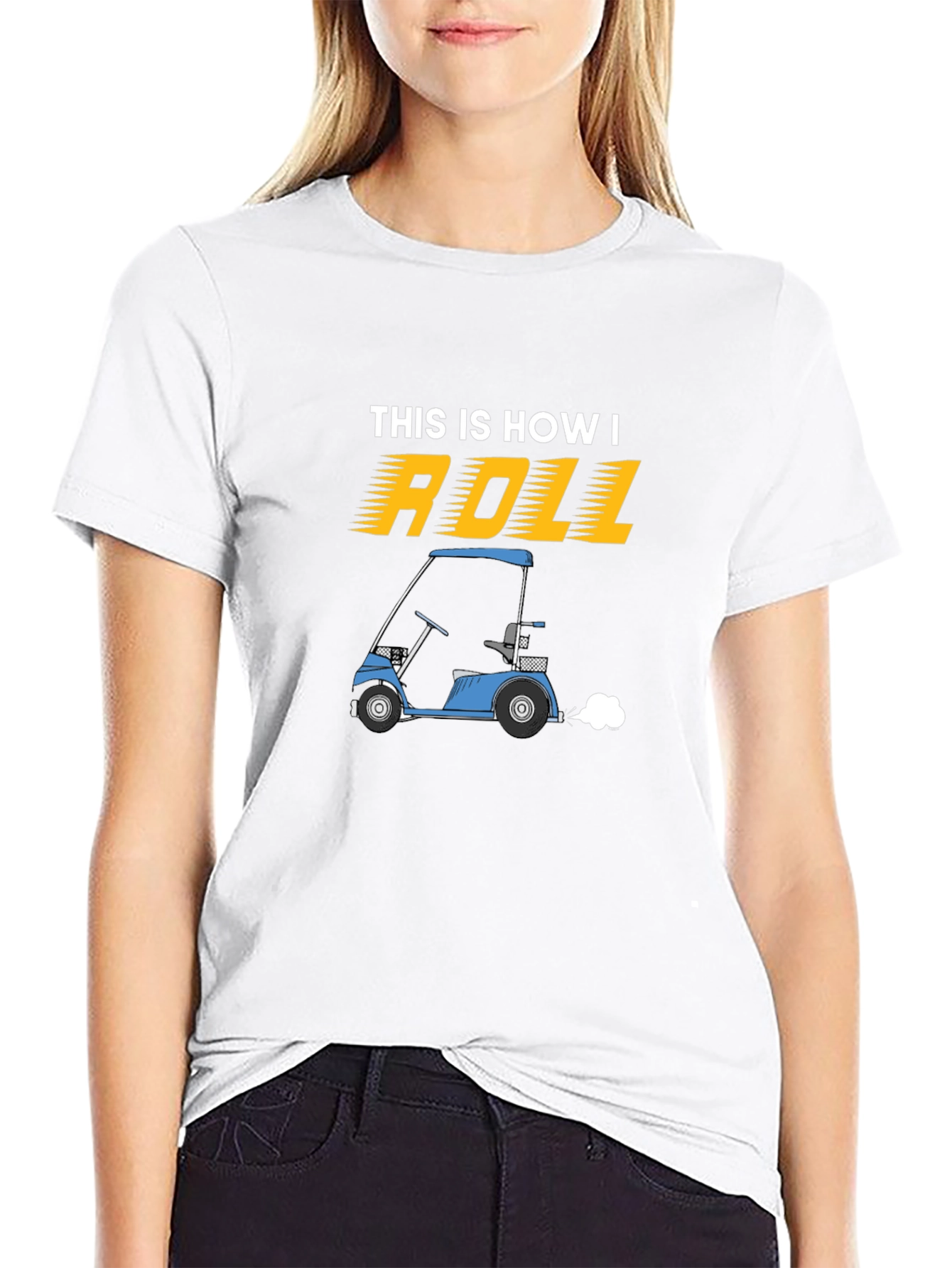 Black This Is How I Roll Golf Cart T-Shirt view 9