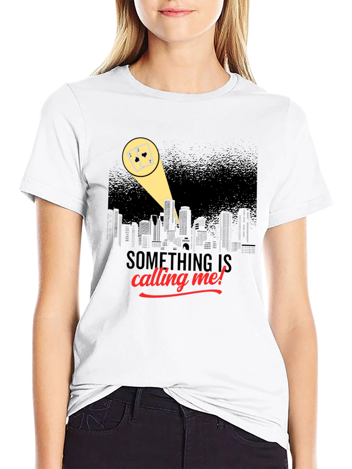 Black Calling Me T-Shirt - Gambling Spotlight Design view 9