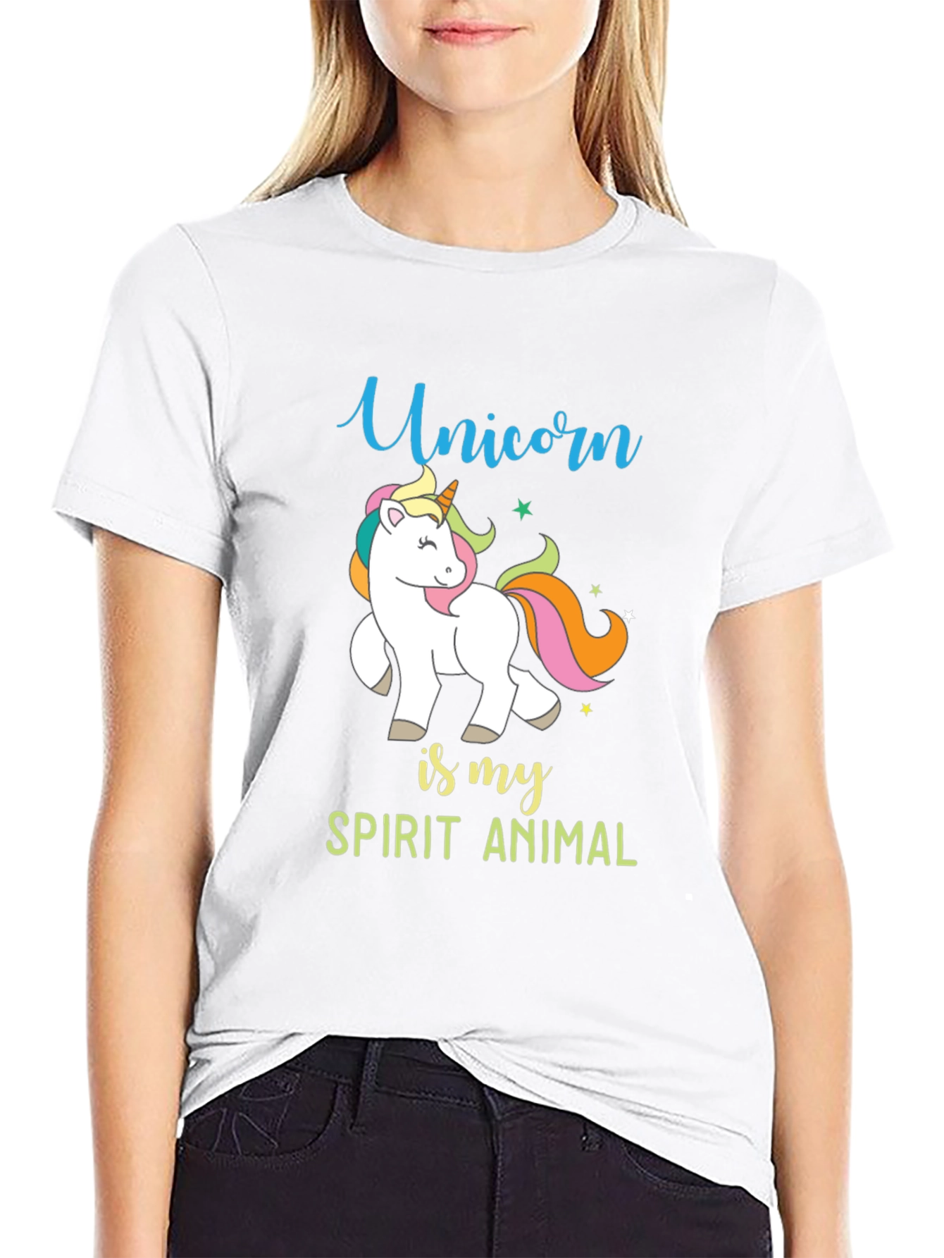 Black Unicorn Spirit Animal Graphic Tee view 9