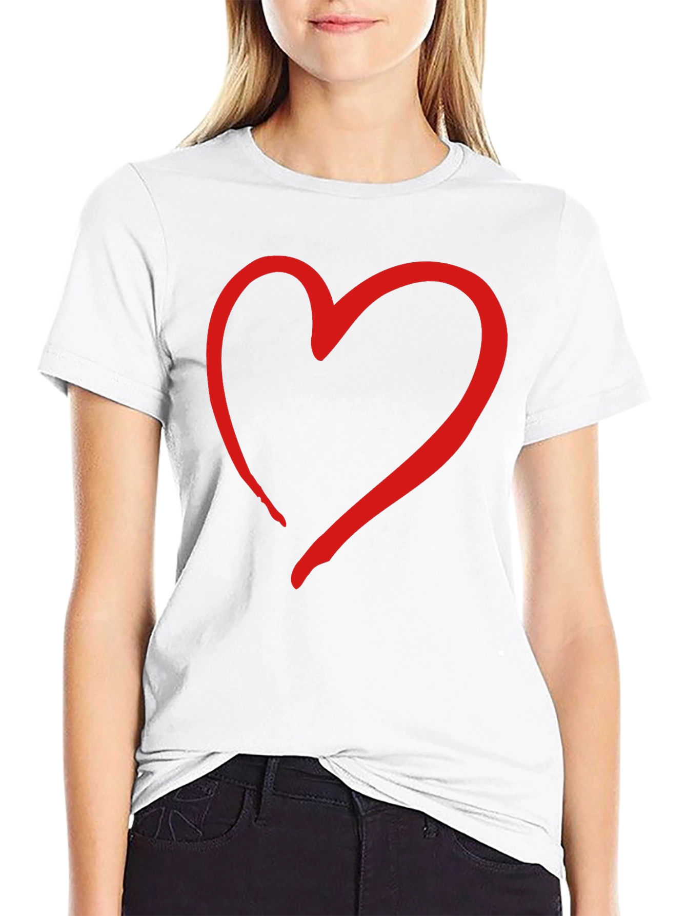 Black Heart Graphic Black T-Shirt | Stylish Casual Tee view 9