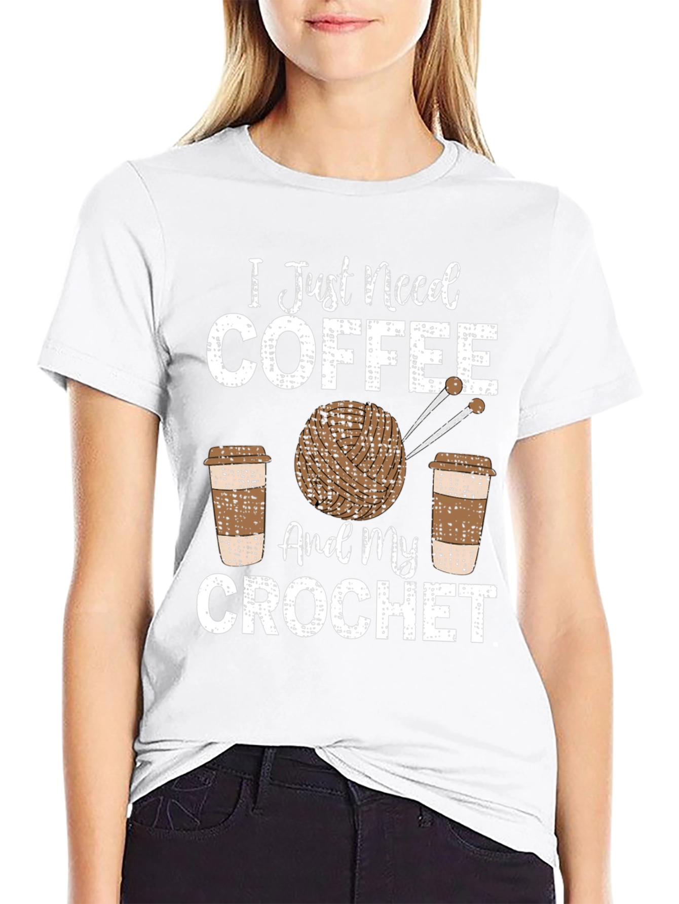 Black Coffee and Crochet T-Shirt - Hobby Lover's Tee view 9