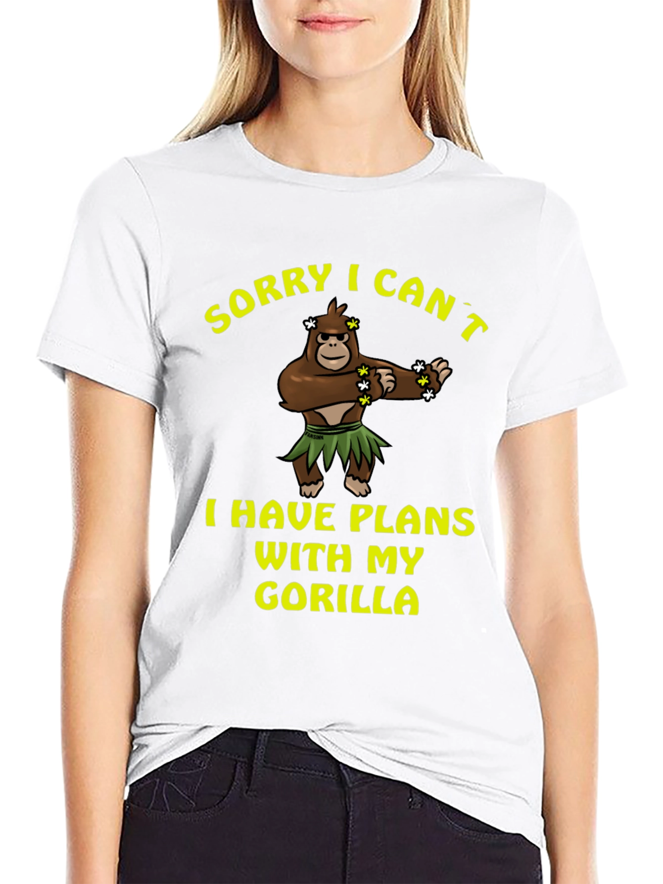 Black Sorry I Can't, Gorilla T-Shirt view 9