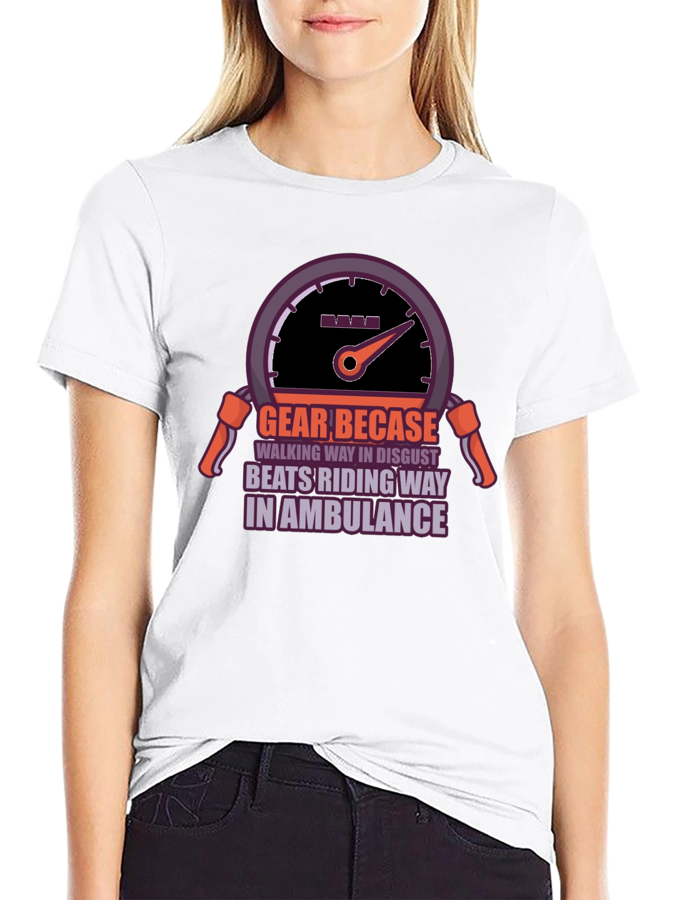 Black Gear Because T-Shirt - Riding in Ambulance Graphic Tee view 9