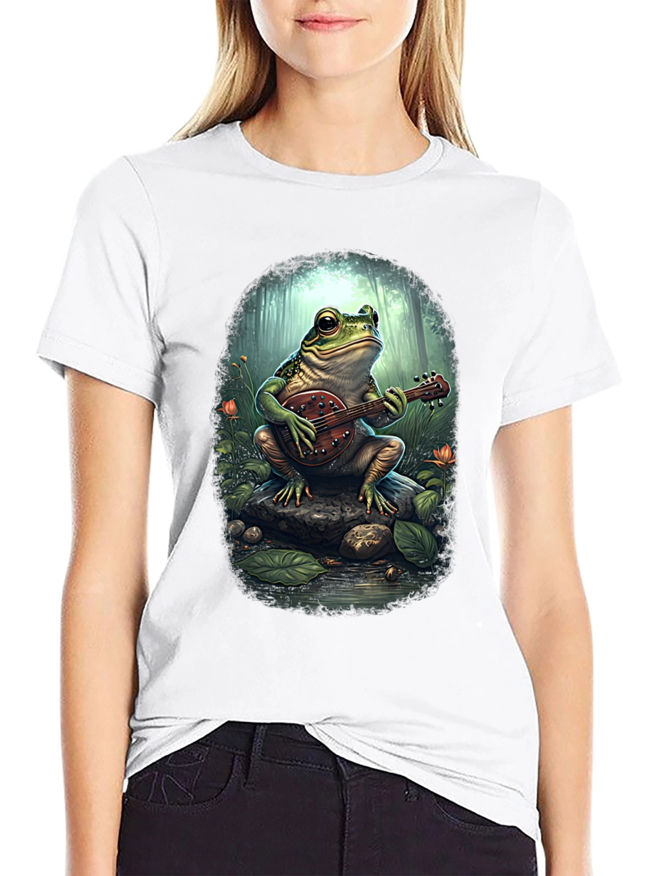 Black Frog Banjo T-Shirt - Musical Amphibian Tee view 9