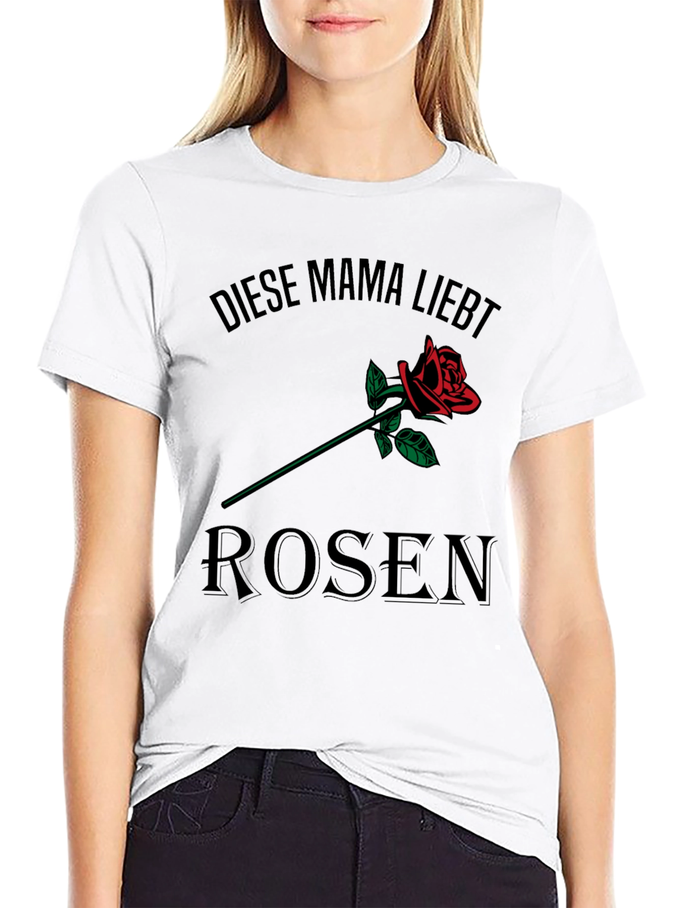 Black Diese Mama Liebt Rosen T-Shirt - Black view 9