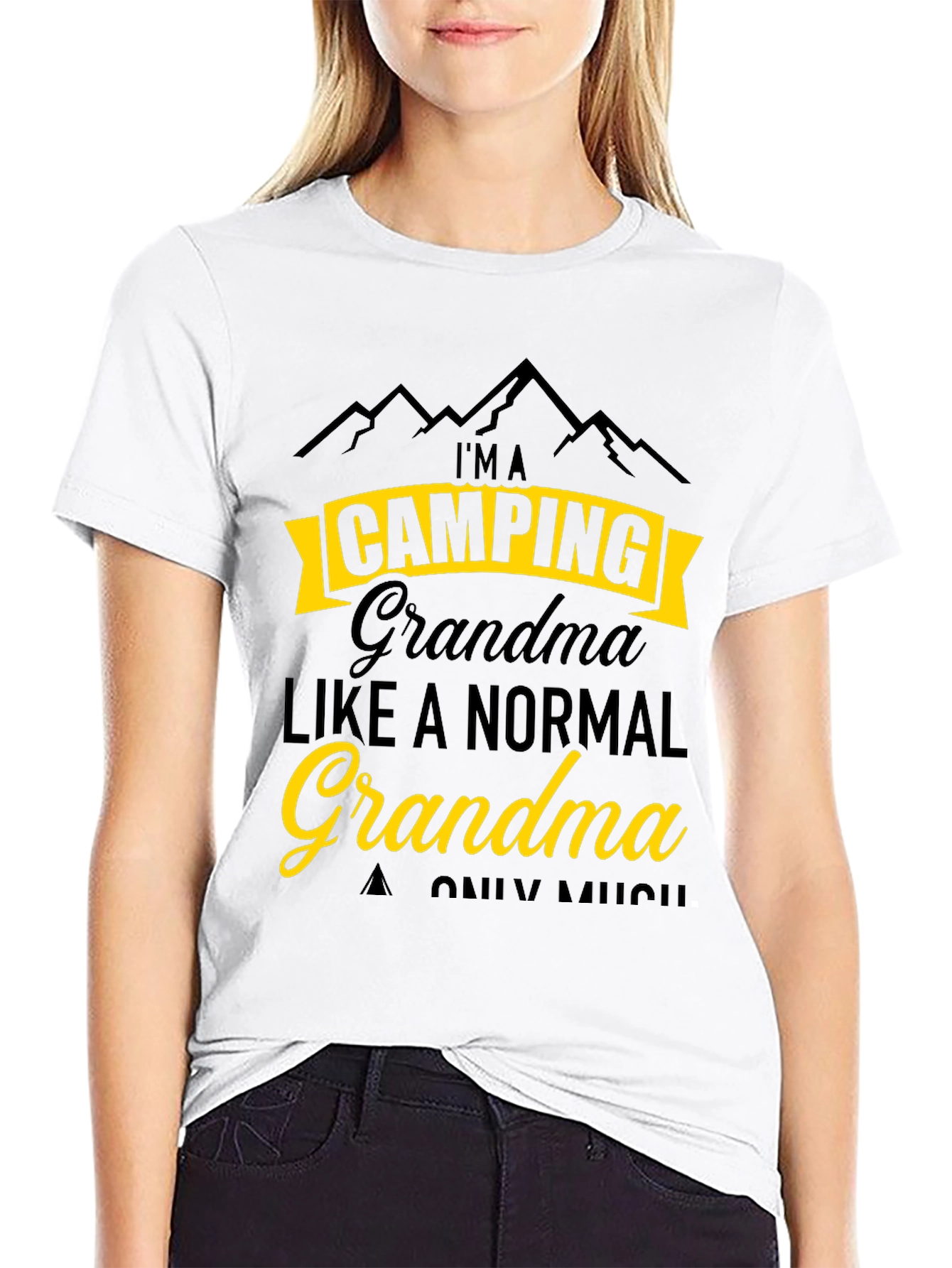 Black Camping Grandma T-Shirt - Funny Outdoor Tee view 9